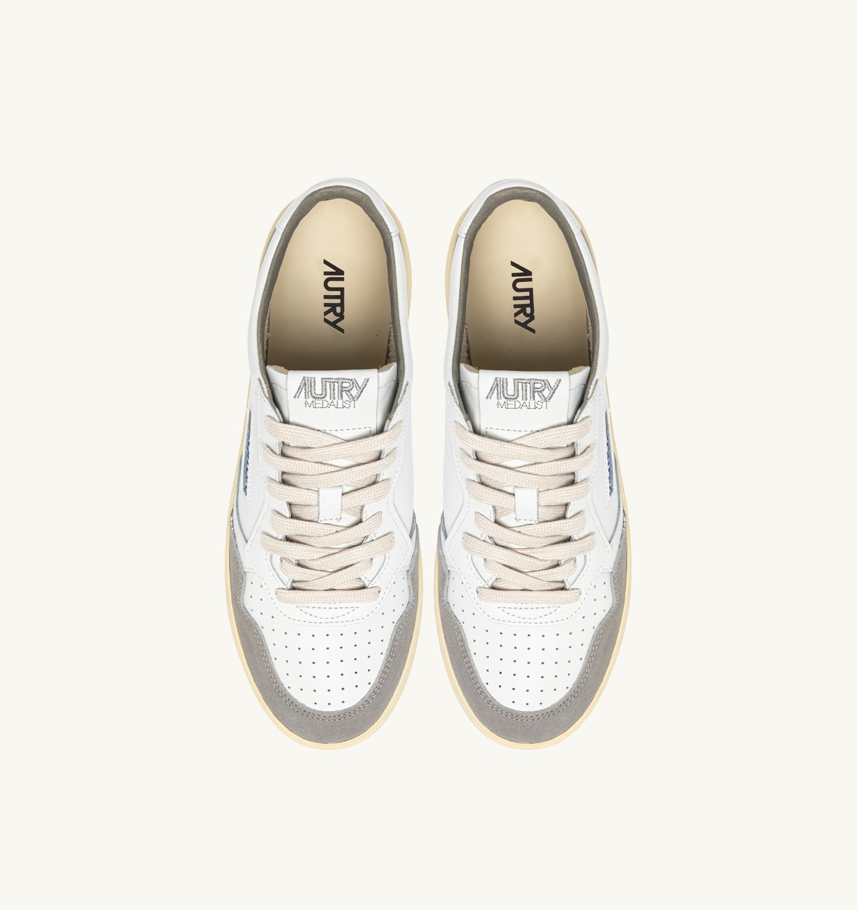 SNEAKERS MEDALIST LOW IN PELLE BIANCA E SUEDE VAPOR AULM FT01 AUTRY ACTION SHOES