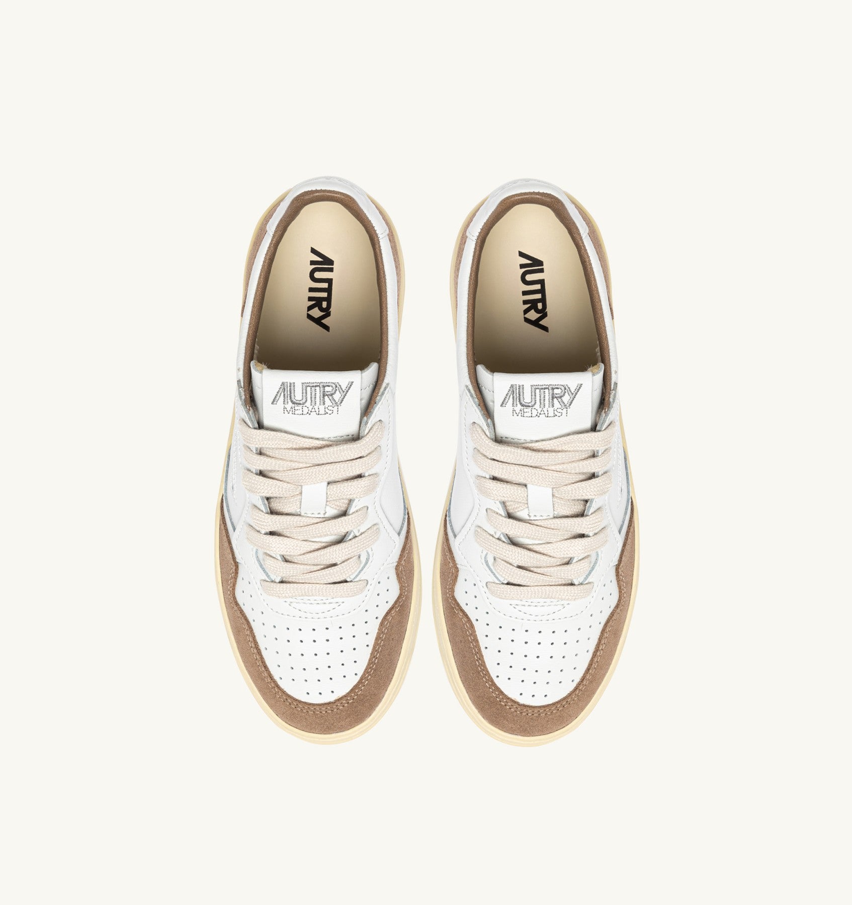SNEAKERS MEDALIST LOW IN PELLE BIANCA E SUEDE ANTILOPE AULM FT02 AUTRY ACTION SHOES