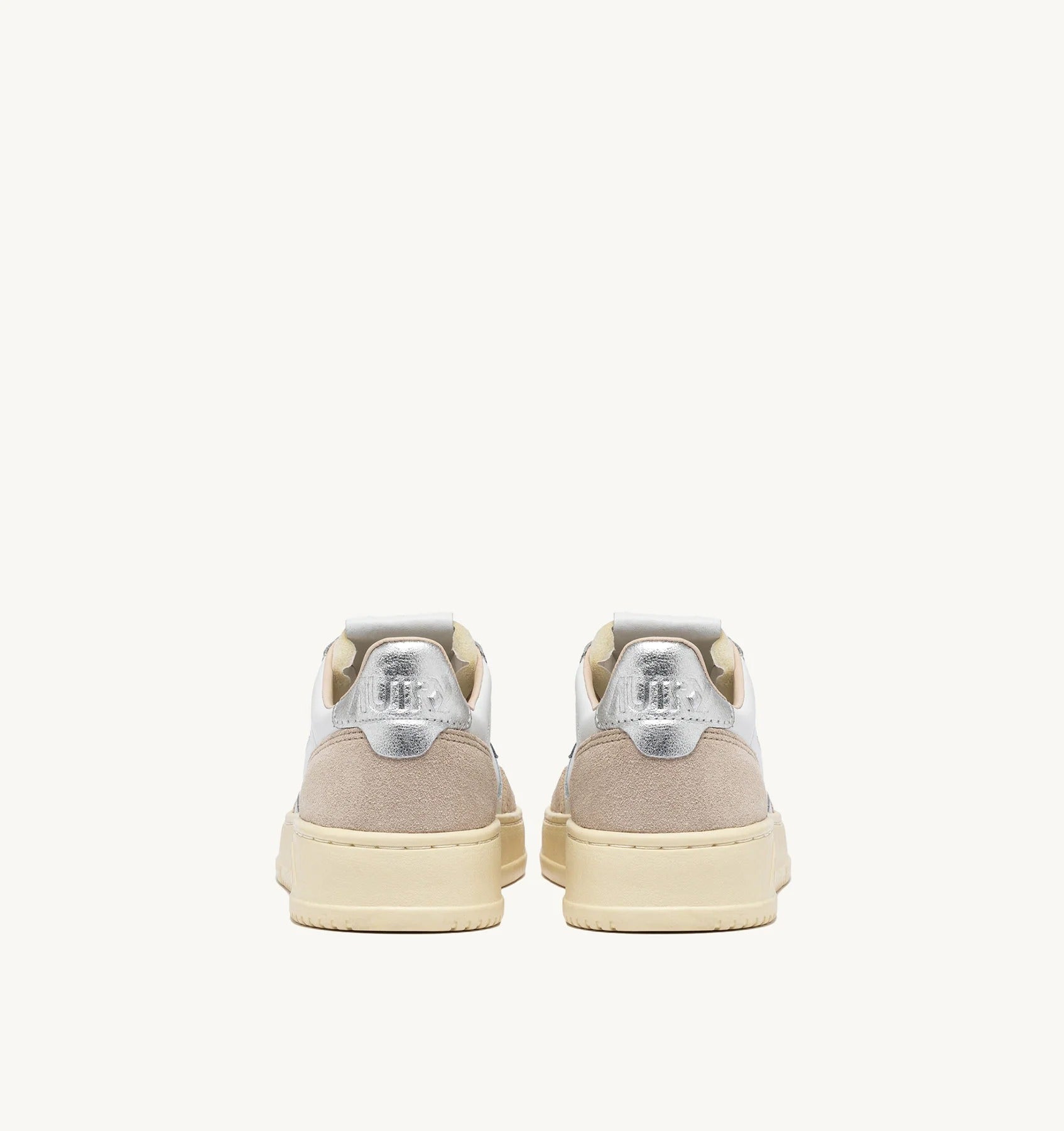 SNEAKERS MEDALIST LOW IN PELLE E SUEDE BIANCA E ARGENTO AULW LS74 AUTRY ACTION SHOES