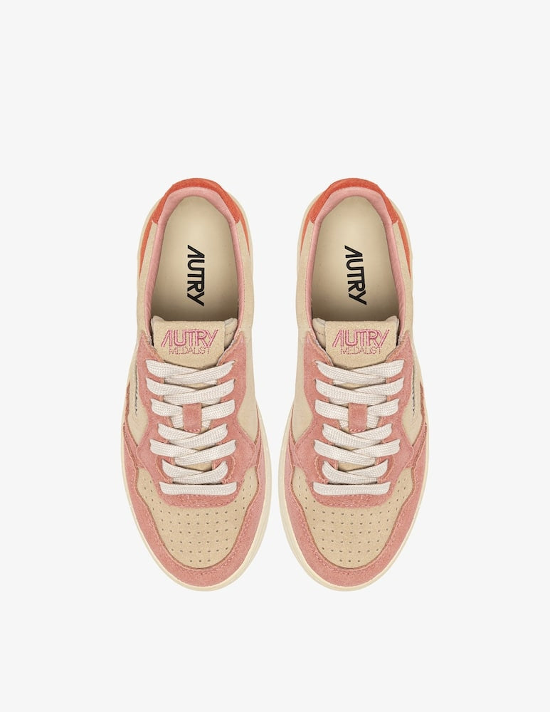 Medalist in suede color rosa e rosso AULW TS26 AUTRY ACTION SHOES