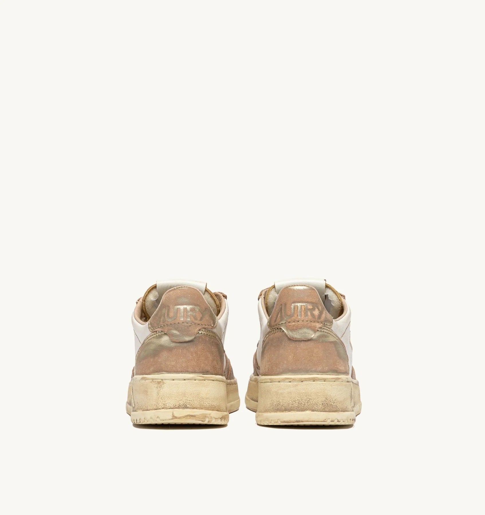 SNEAKERS MEDALIST LOW SUPER VINTAGE IN PELLE PLATINO E ARGENTO<BR/> AVLW MT10 AUTRY ACTION SHOES