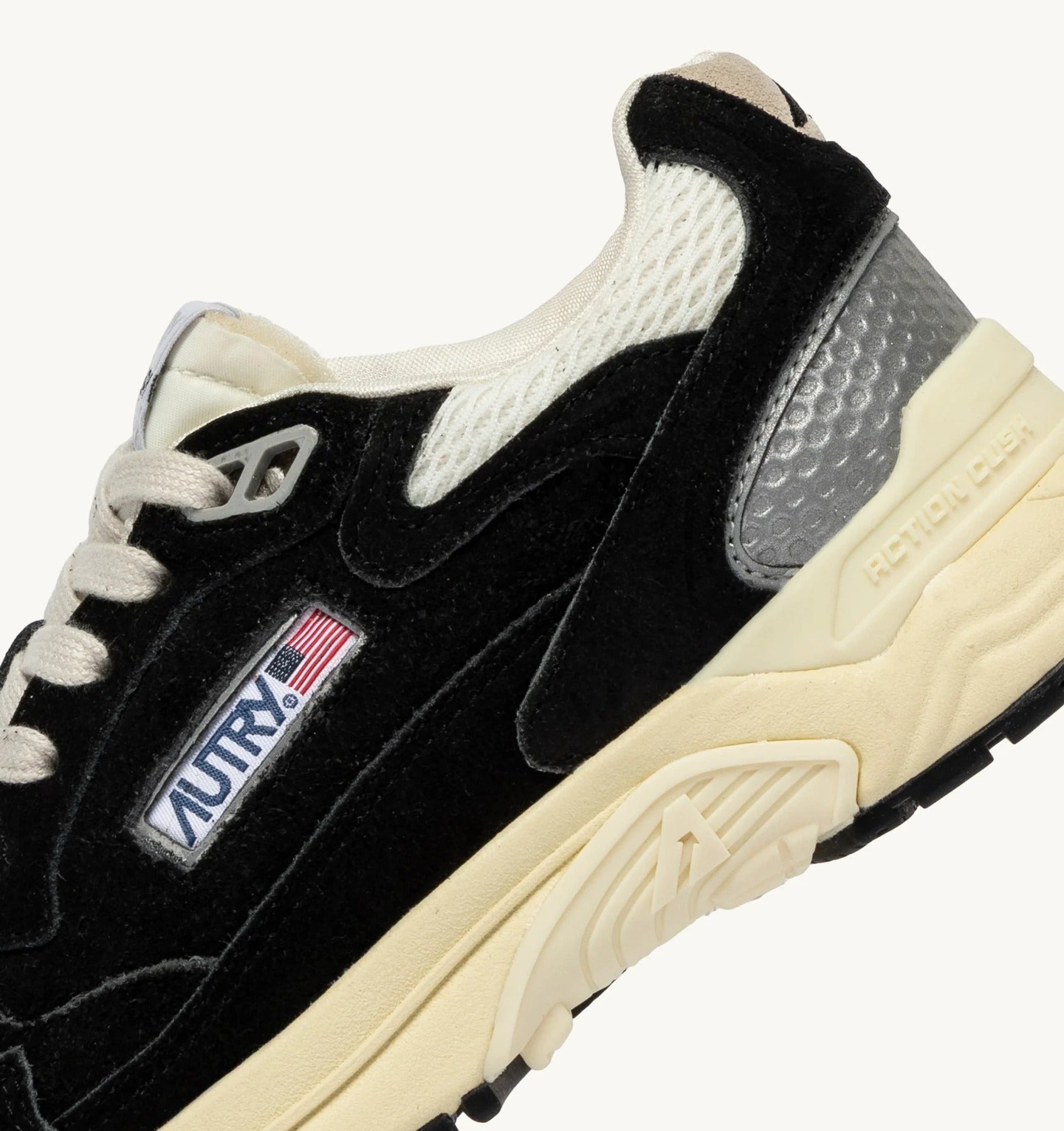 SNEAKERS HYPERWAY IN MESH E SUEDE NERO E ARGENTO<BR/> HYLM UM23 AUTRY ACTION SHOES