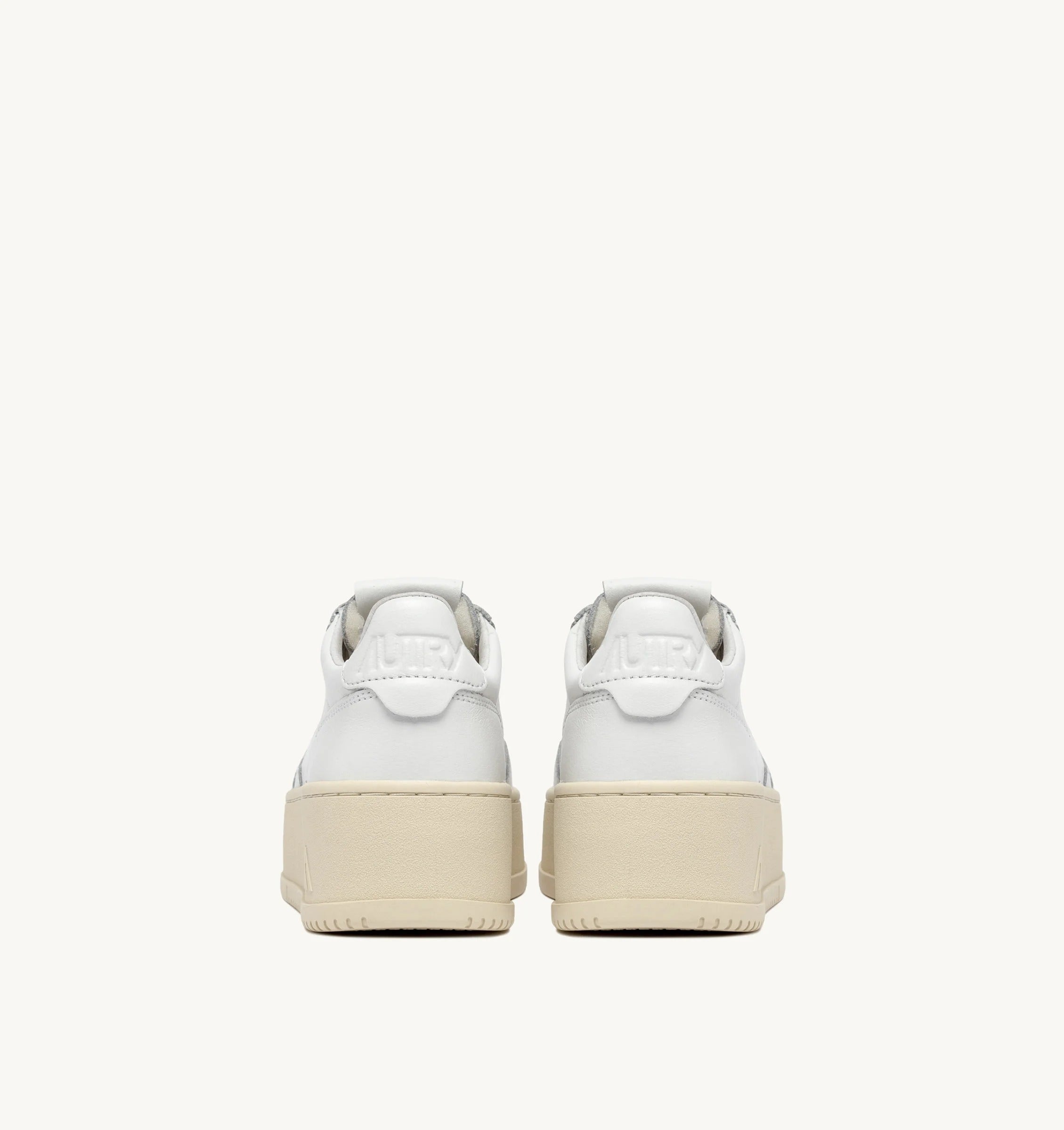 SNEAKERS MEDALIST PLATFORM IN PELLE BIANCA<BR/> PTLW WLL15 AUTRY ACTION SHOES