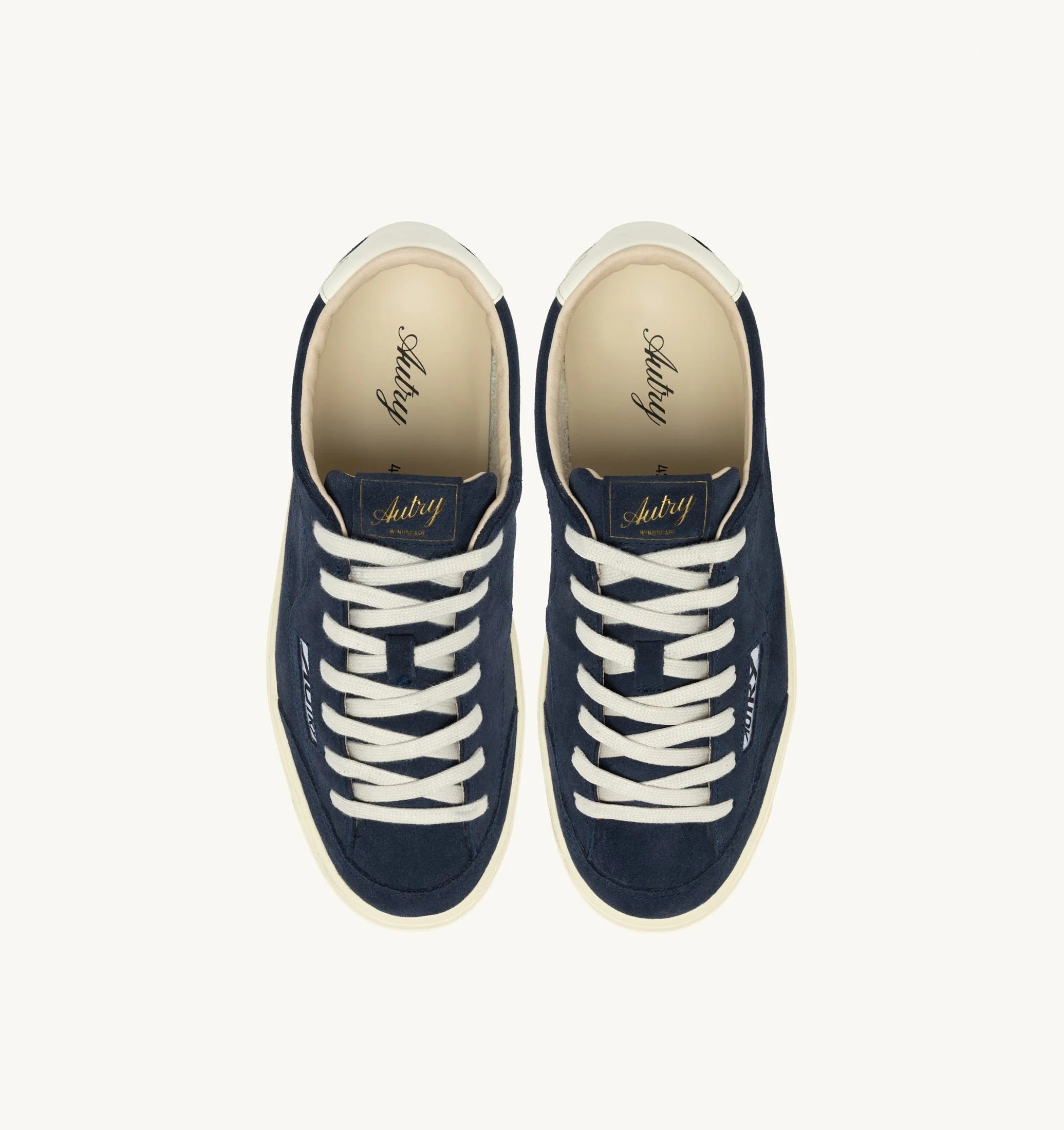 SNEAKERS WINDSCAPE LOW IN SUEDE NAVY E MARSHMALLOW<BR/> SCLM KT05 AUTRY ACTION SHOES