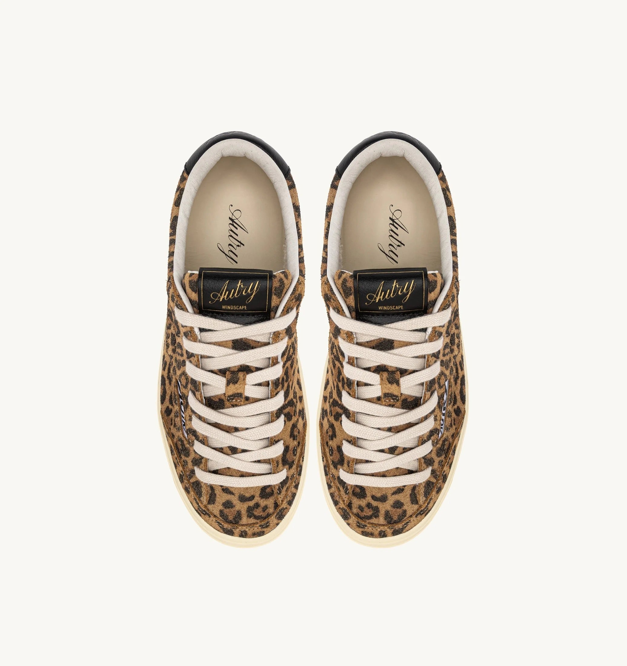 SNEAKERS WINDSCAPE LOW IN SUEDE LEOPARD E NERO<BR/> SCLW DY01 AUTRY ACTION SHOES
