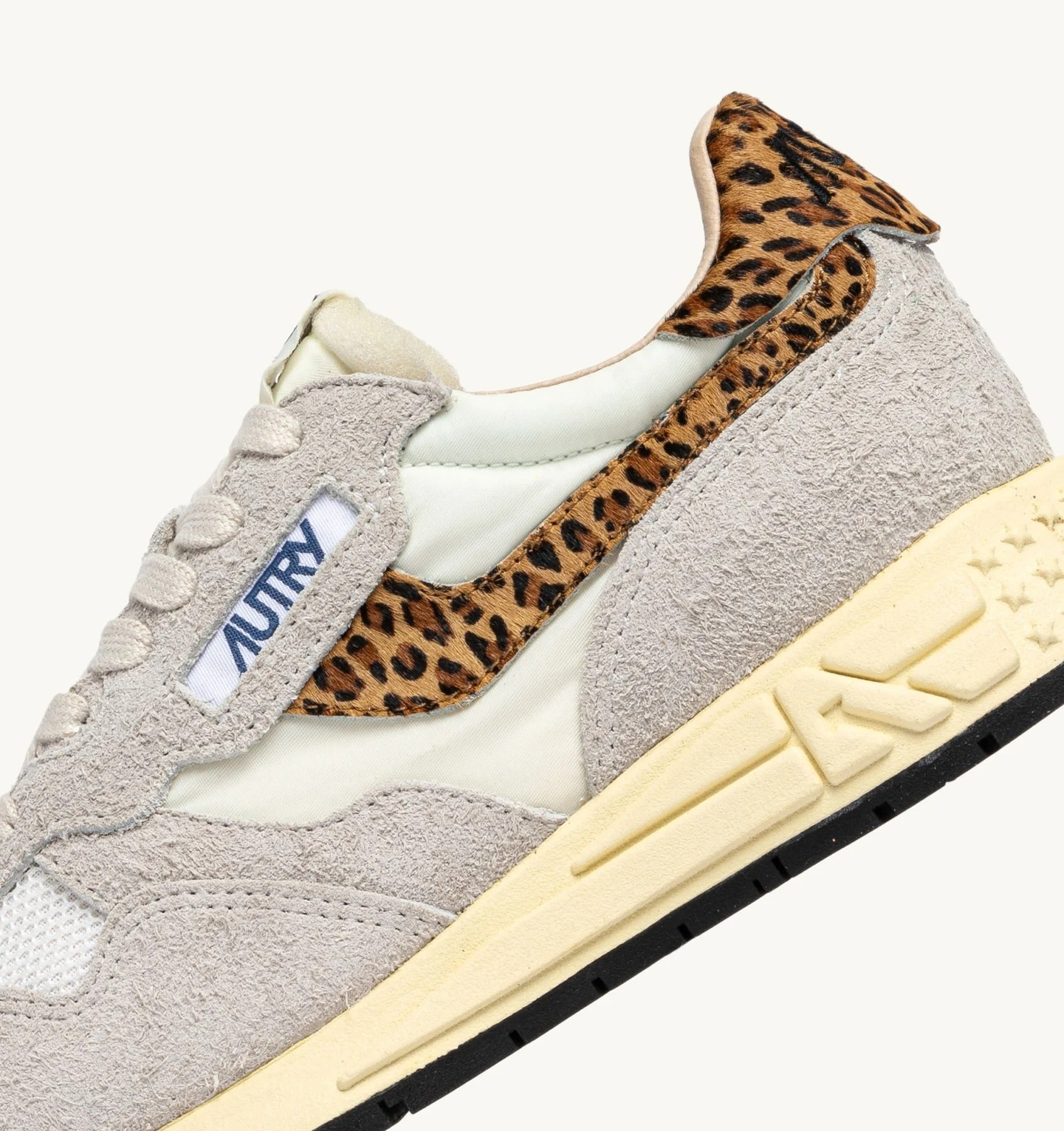 SNEAKERS REELWIND LOW IN NYLON E SUEDE BIANCO E LEOPARD<BR/> WWLW EP01 AUTRY ACTION SHOES