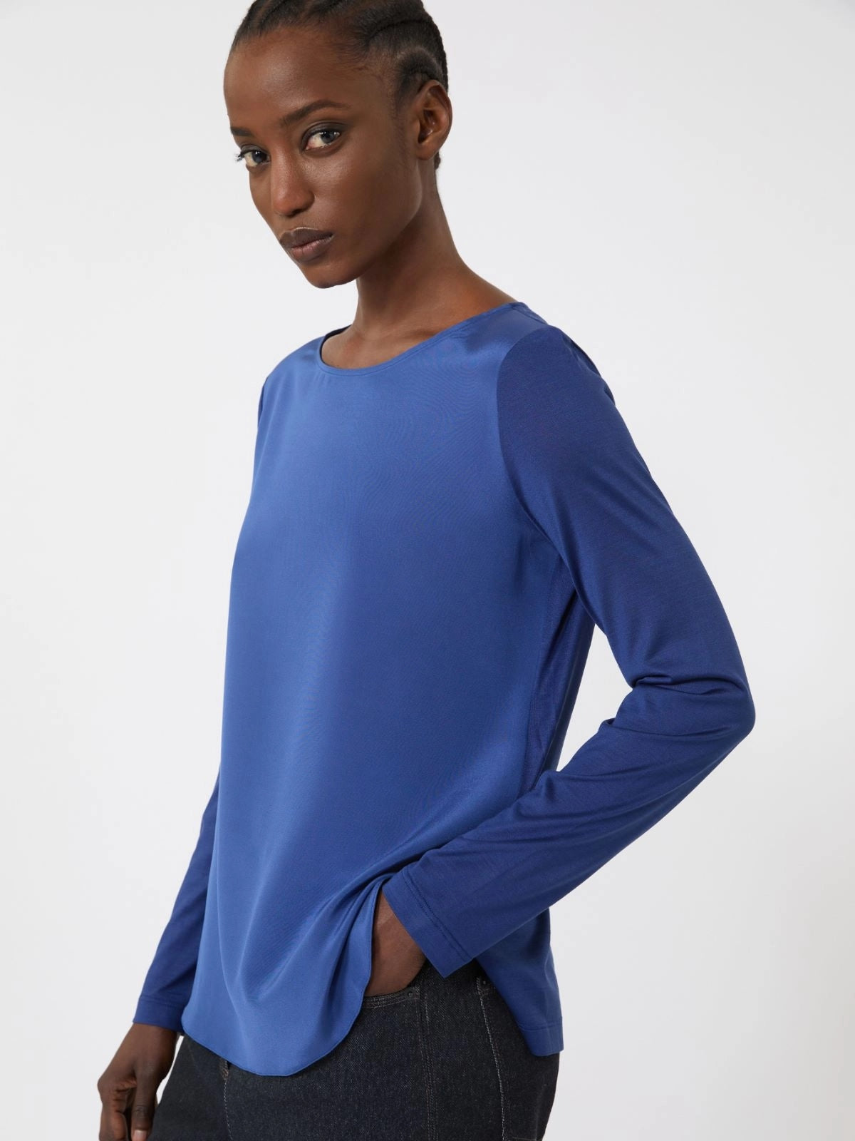 MXPEFEDRA<BR/>T-shirt in crêpe de Chine di seta e jersey MXPEFEDRA 001 MAX MARA