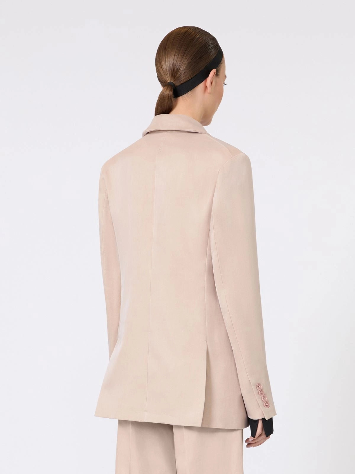 Blazer over in tela di lino e organza - Cammello<BR/> MXSFELTRO 003 MAX MARA SFILATA