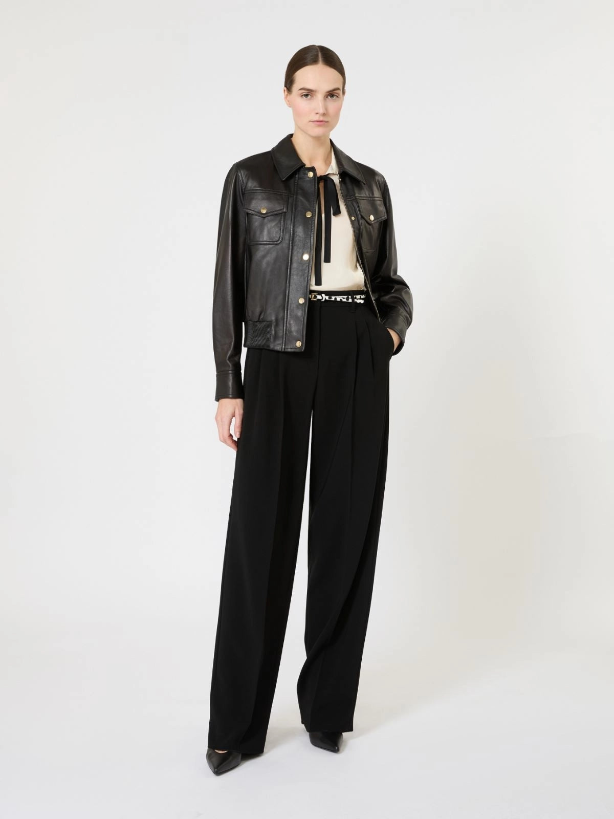 MSTBIADA <BR/>Giacca in pelle MSTBIADA 003 MAX MARA STUDIO