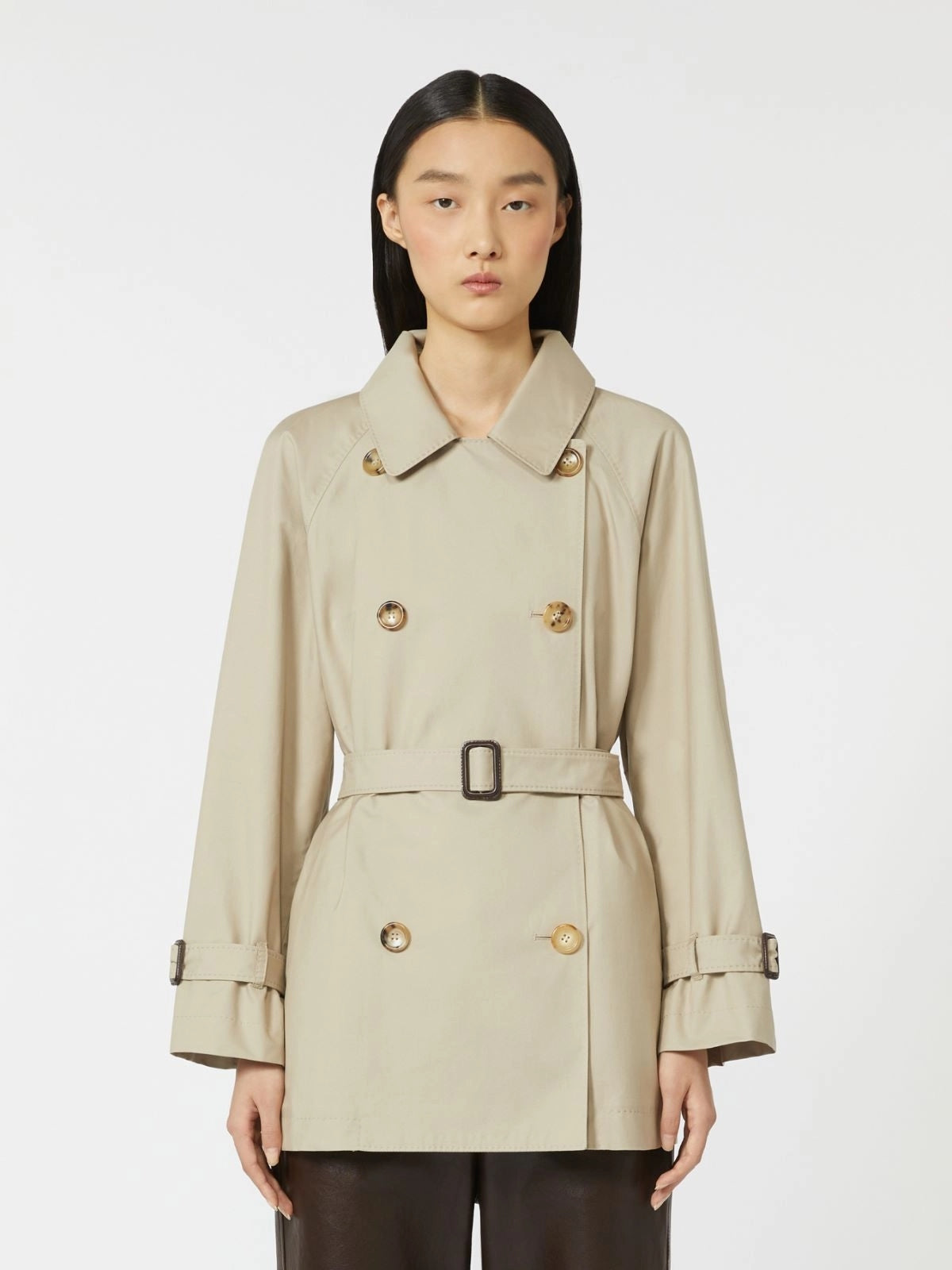 MTCCALLE<BR/>Trench crop in twill antigoccia MTCCALLE 013 MAX MARA THE CUBE