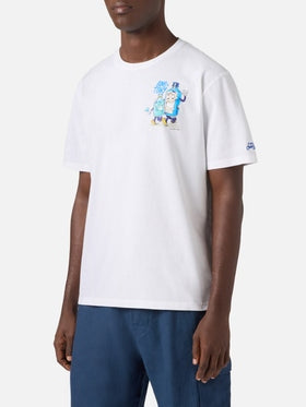 T-shirt Portland bianca con illustrazione Gino & Tony | Special Edition PRL0002 04359L MC2 SAINT BARTH