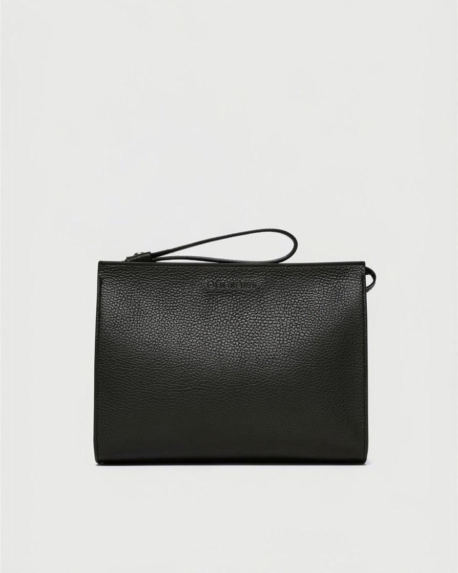 Pouch Micron in pelle con polsiera<BR/> SU0127MIC NERO ORCIANI