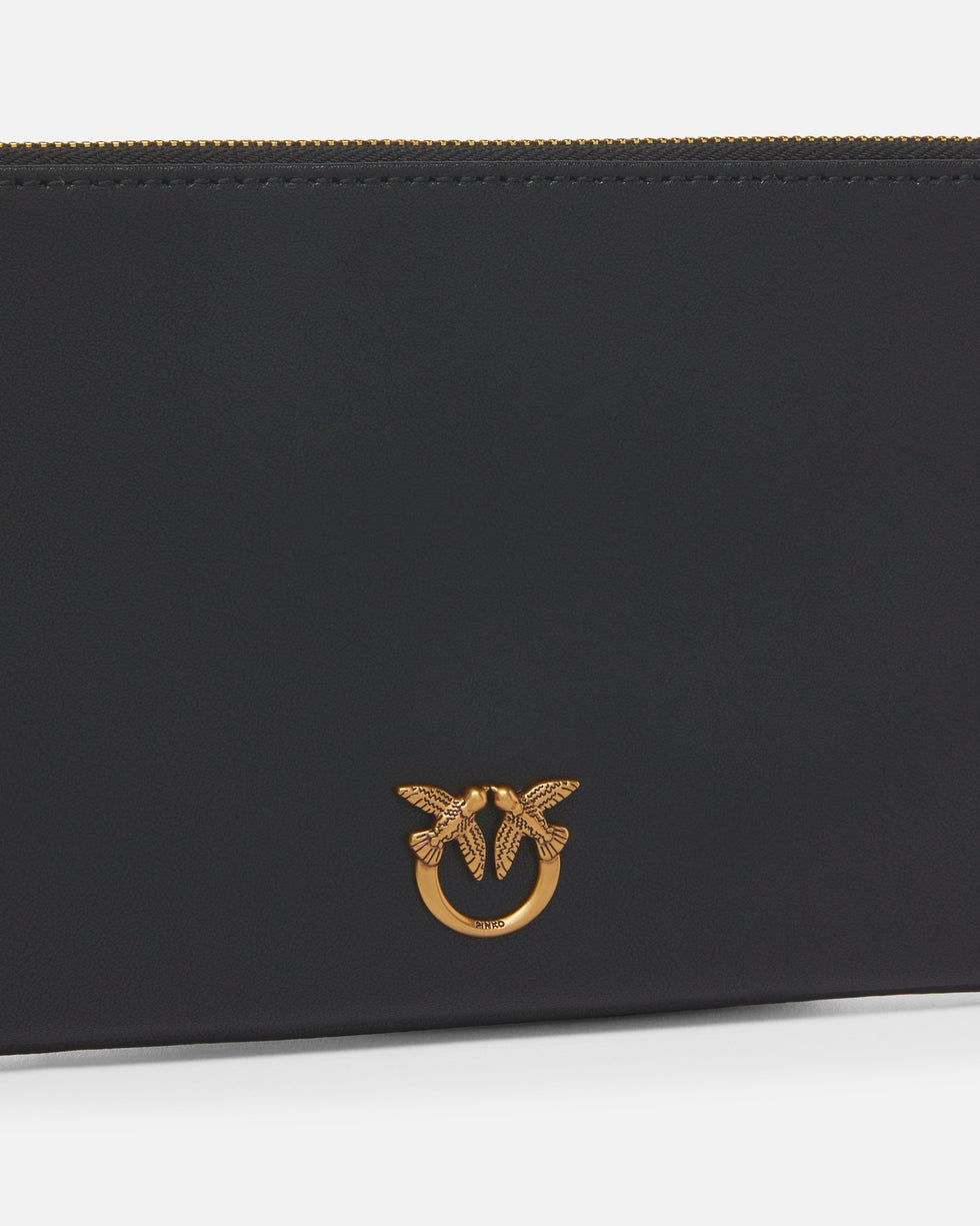 Horizontal Flat Bag in pelle<BR/> 102747A0F1 Z99Q PINKO