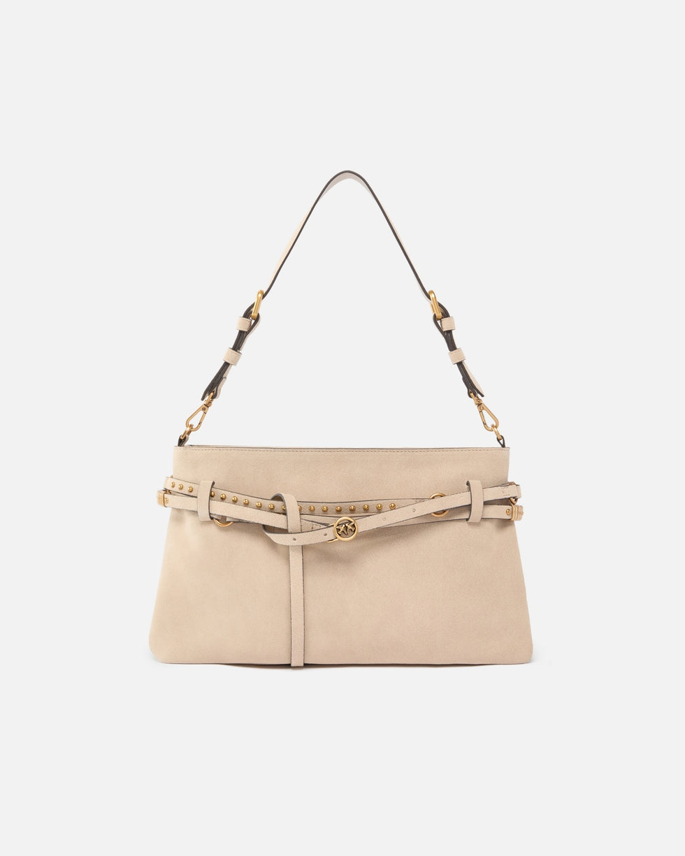 Borsa a spalla media Belt Bag in suede<BR/> 106176A0F6 C50Q PINKO