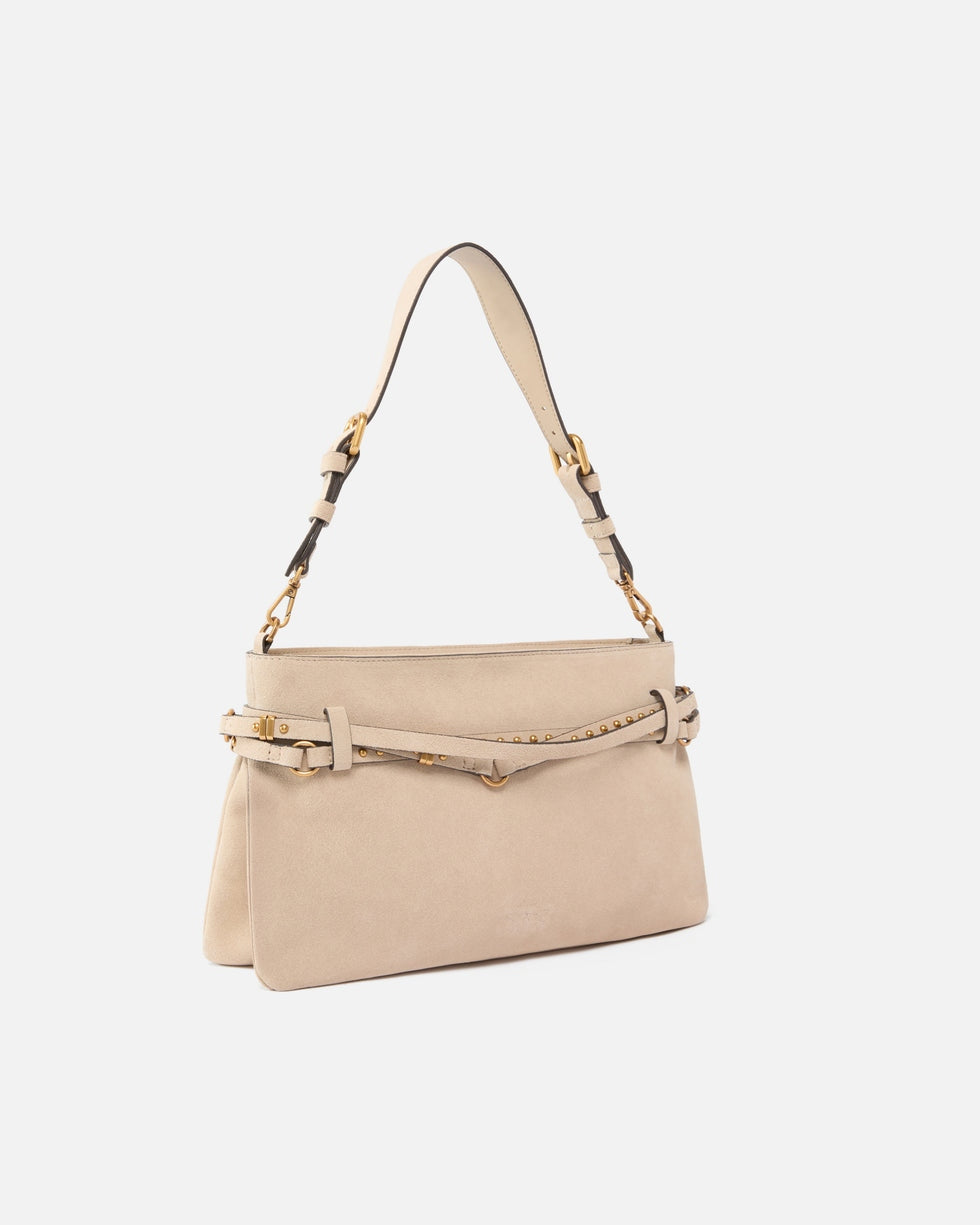 Borsa a spalla media Belt Bag in suede<BR/> 106176A0F6 C50Q PINKO