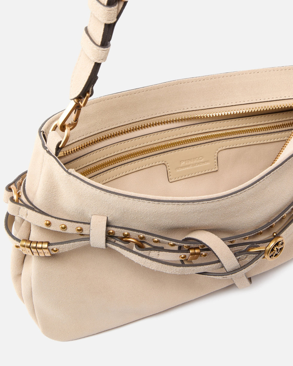 Borsa a spalla media Belt Bag in suede<BR/> 106176A0F6 C50Q PINKO