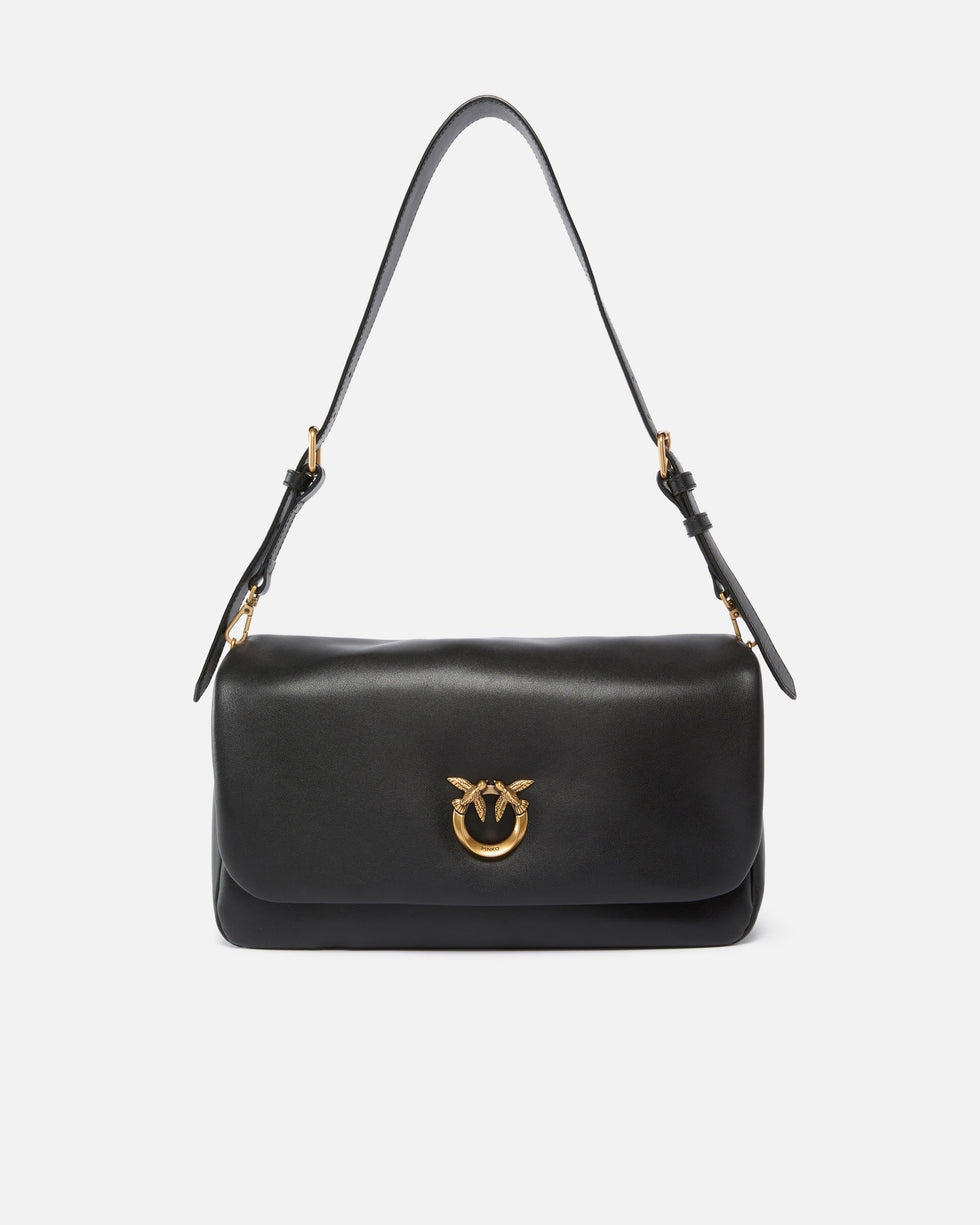 Borsa a tracolla media Love Bag Click Soft Horizontal Handle in pelle<BR/> 106178A0QO Z99Q PINKO