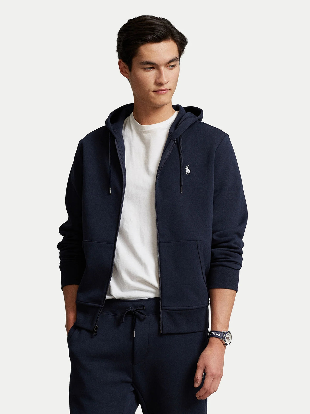 Felpa uomo in misto cotone con cappuccio e zip 710888282 002 RALPH LAUREN