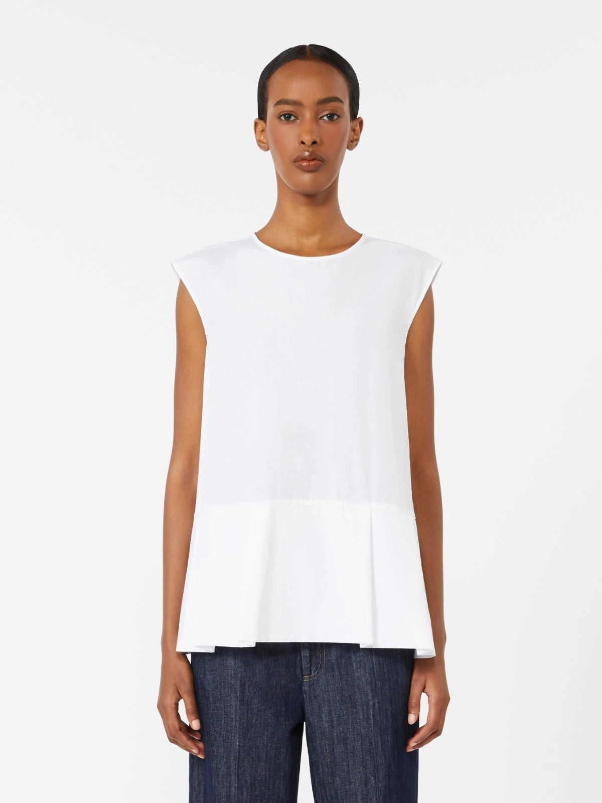 SMMBRAVA<BR/>Top in popeline di cotone - Bianco<BR/><BR/> SMMBRAVA 060 S MAX MARA