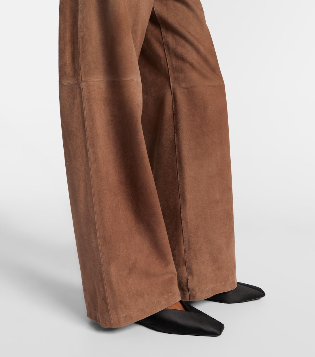 SMMFULMINE<BR/>Pantaloni Fulmine in suede a gamba larga SMMFULMINE 002 S MAX MARA