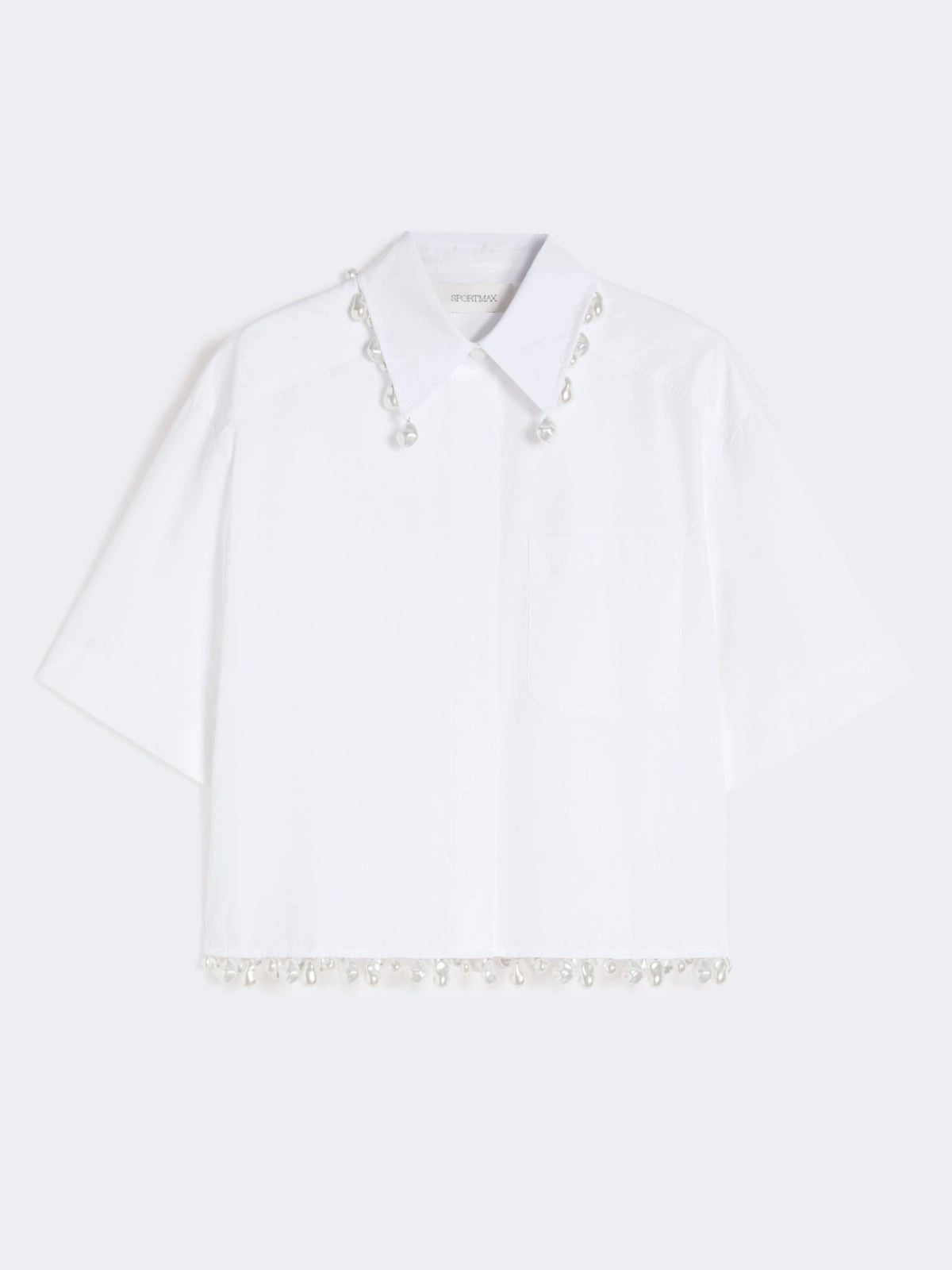 Camicia boxy in cotone - Bianco ottico<BR/> SPXCOGNAC 001 SPORTMAX