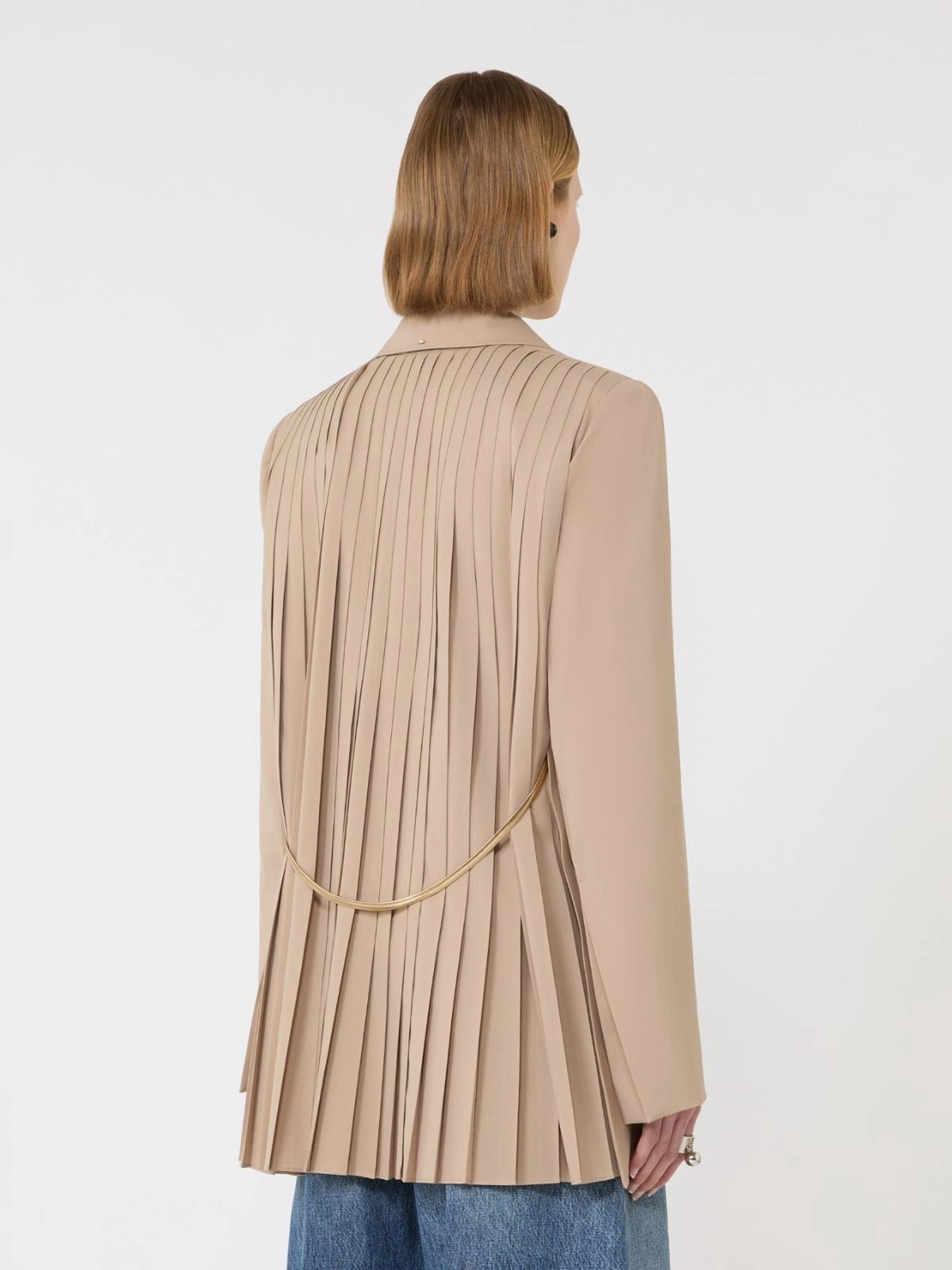 Blazer sartoriale in lana con retro in plissé - Beige<BR/> SPXMELA 001 SPORTMAX