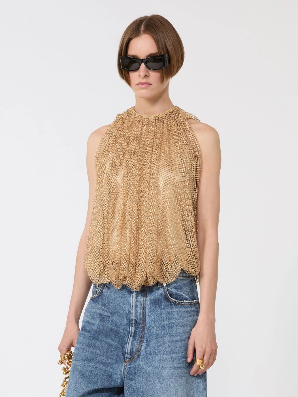 SPXNODO<BR/>Top in rete con cristalli SPXNODO 003 SPORTMAX