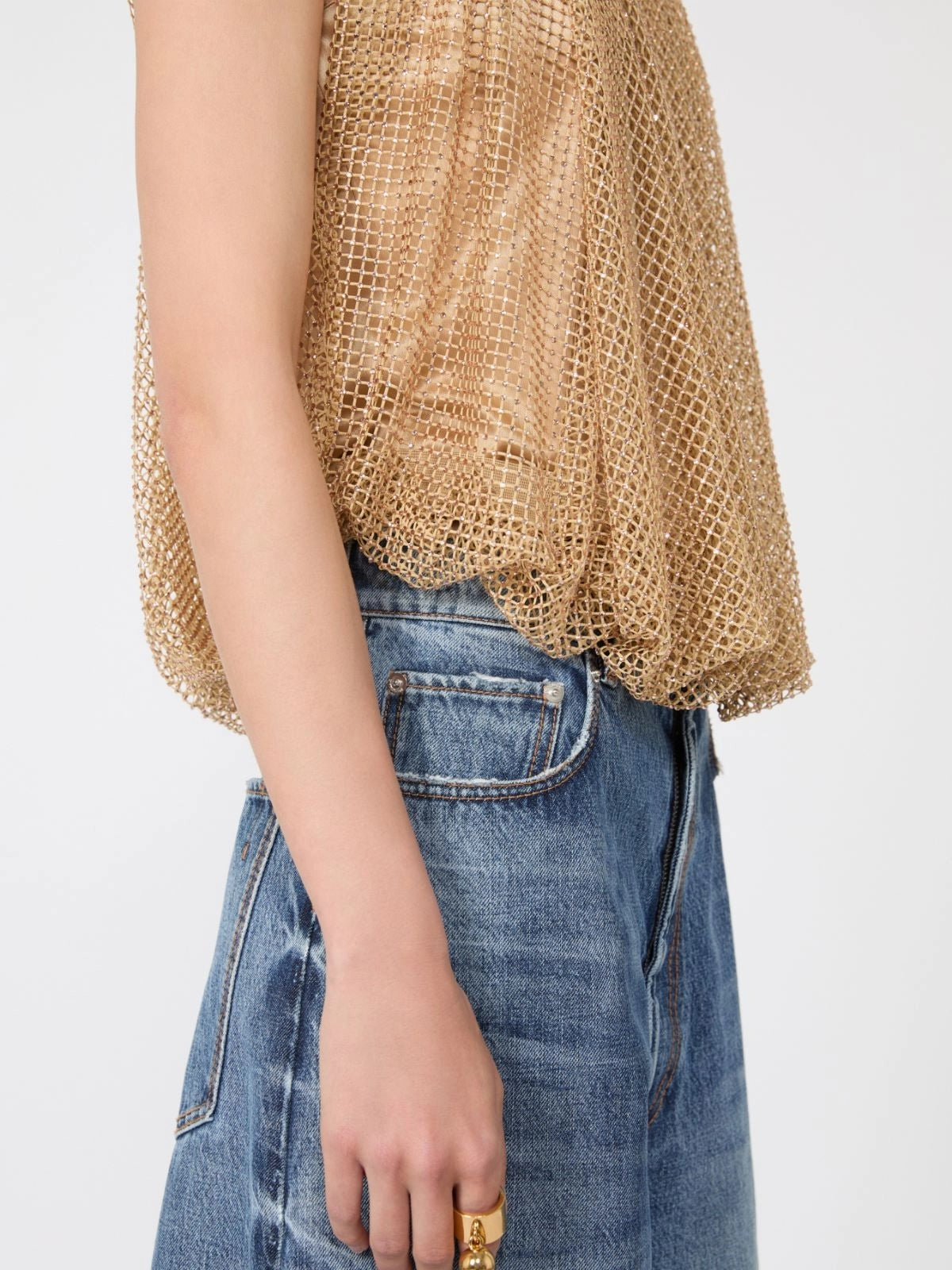 SPXNODO<BR/>Top in rete con cristalli SPXNODO 003 SPORTMAX