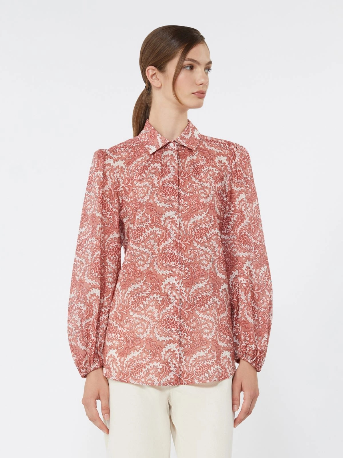 Camicia in voile di cotone stampato - CILIEGIA<BR/> WKDPERIODI 002 WEEKEND