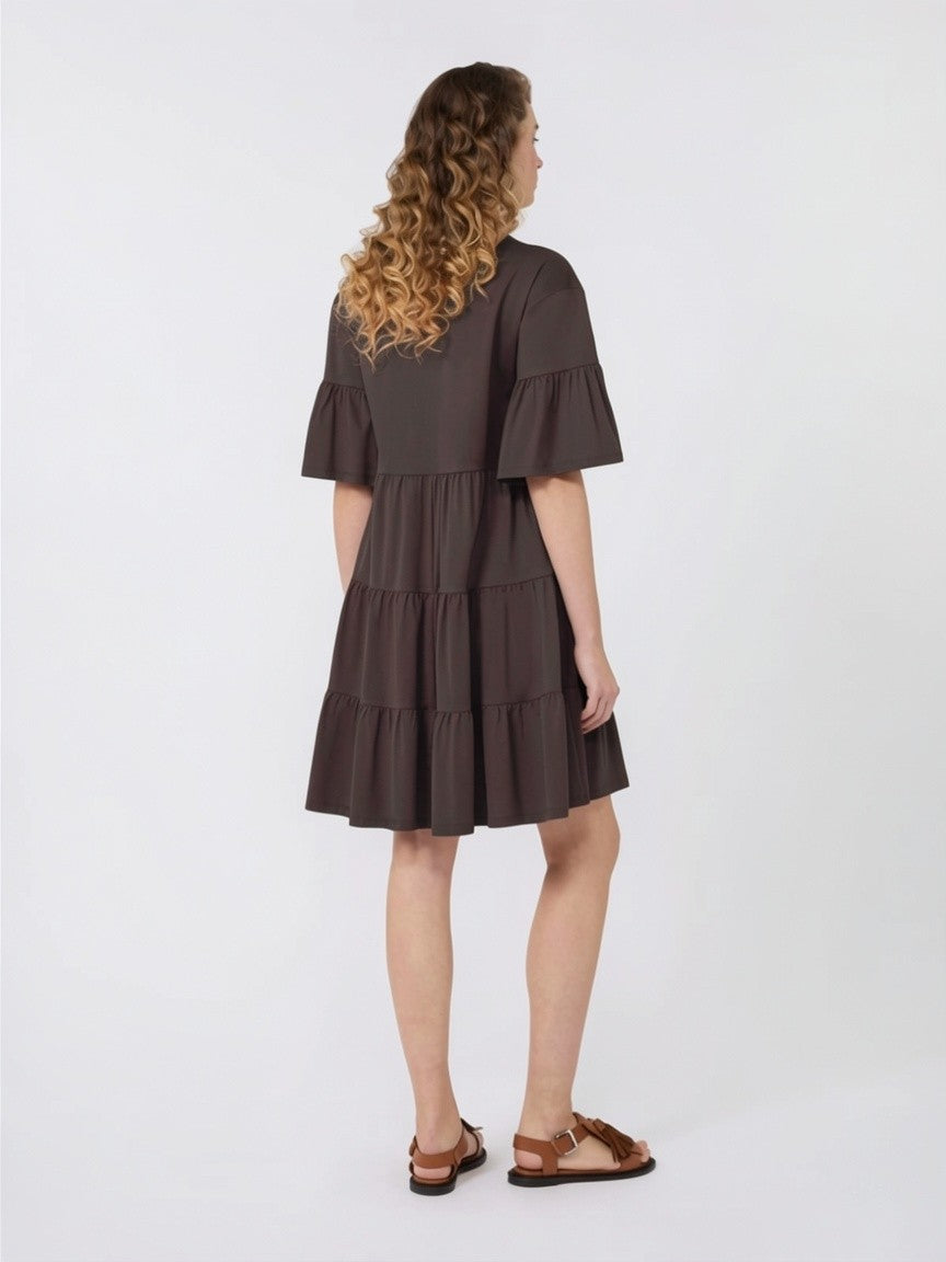Abito kaftano in jersey di cotone - CIOCCOLATO<BR/> WKDSAGGINA 011 WEEKEND