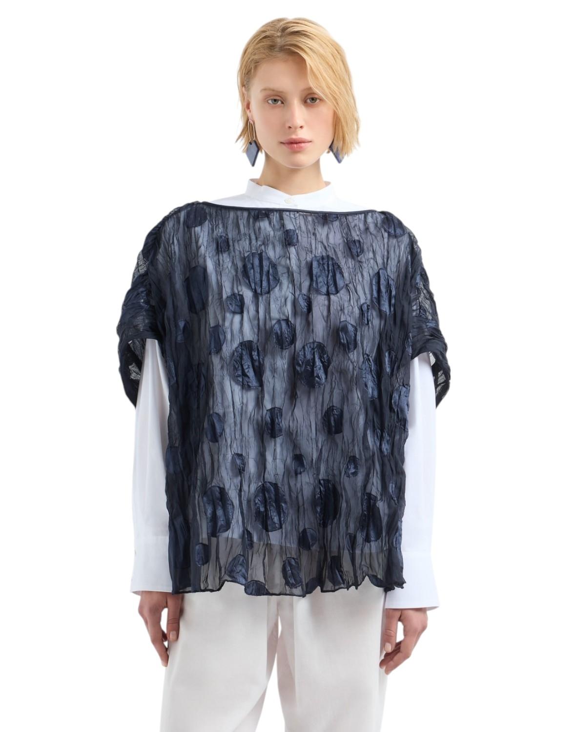 Blusa trasparente con motivo a pois EW000875AF12530 F4031 ARMANI