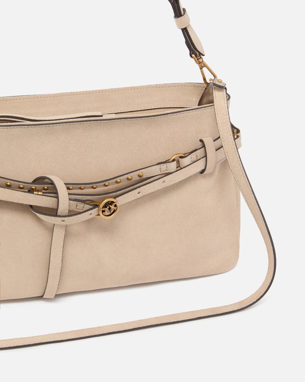 Borsa a spalla media Belt Bag in suede<BR/> 106176A0F6 C50Q PINKO