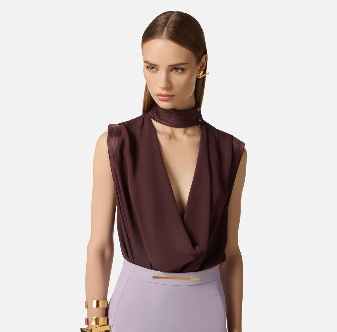 Top in georgette di viscosa CA13461E2 644 ELISABETTA FRANCHI