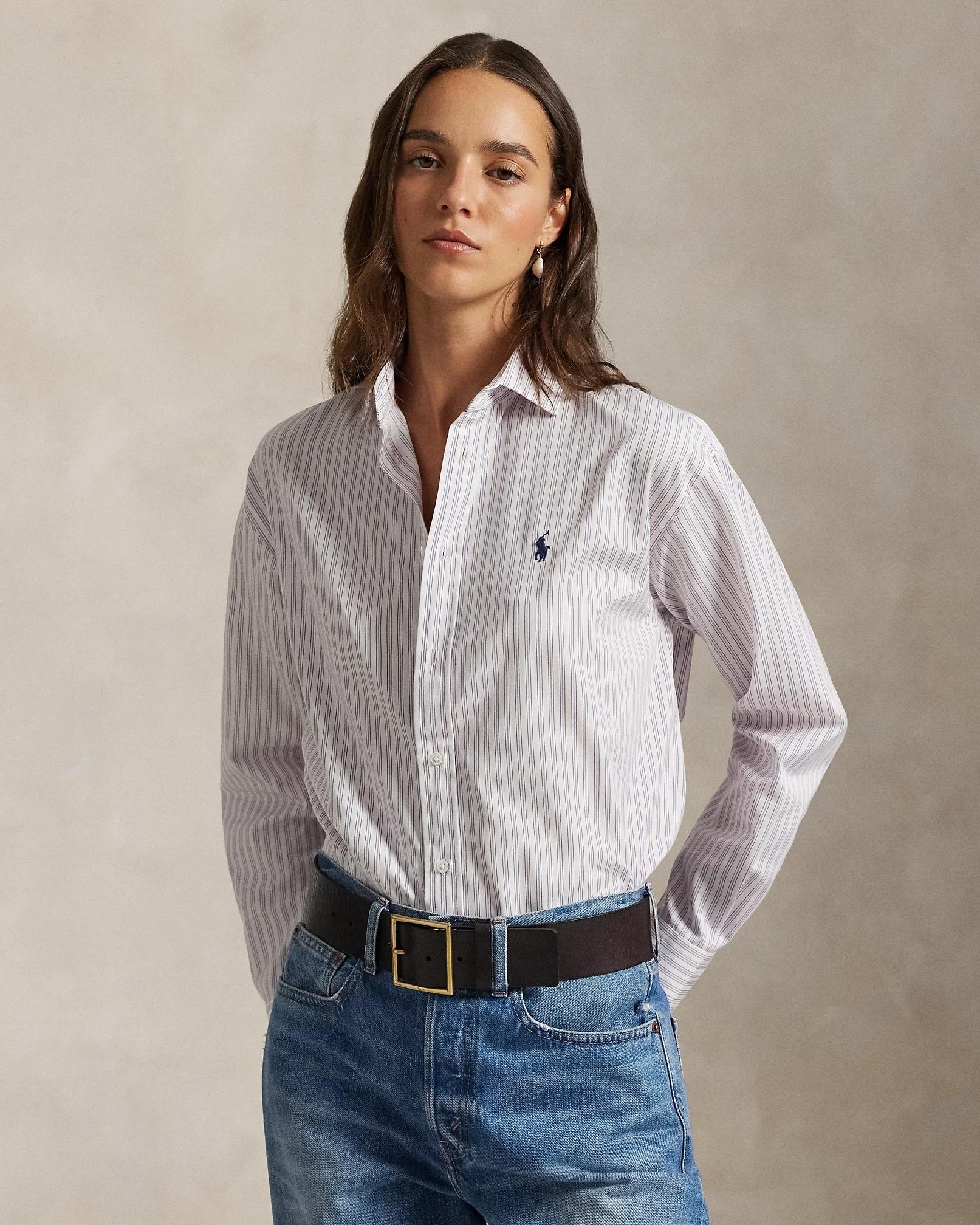 Camicia in cotone a righe dalla vestibilità rilassata 211910743 502 RALPH LAUREN