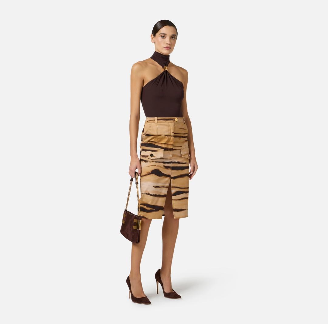 Body in jersey crêpe con dettaglio gioiello BO01761E2 EV9 ELISABETTA FRANCHI