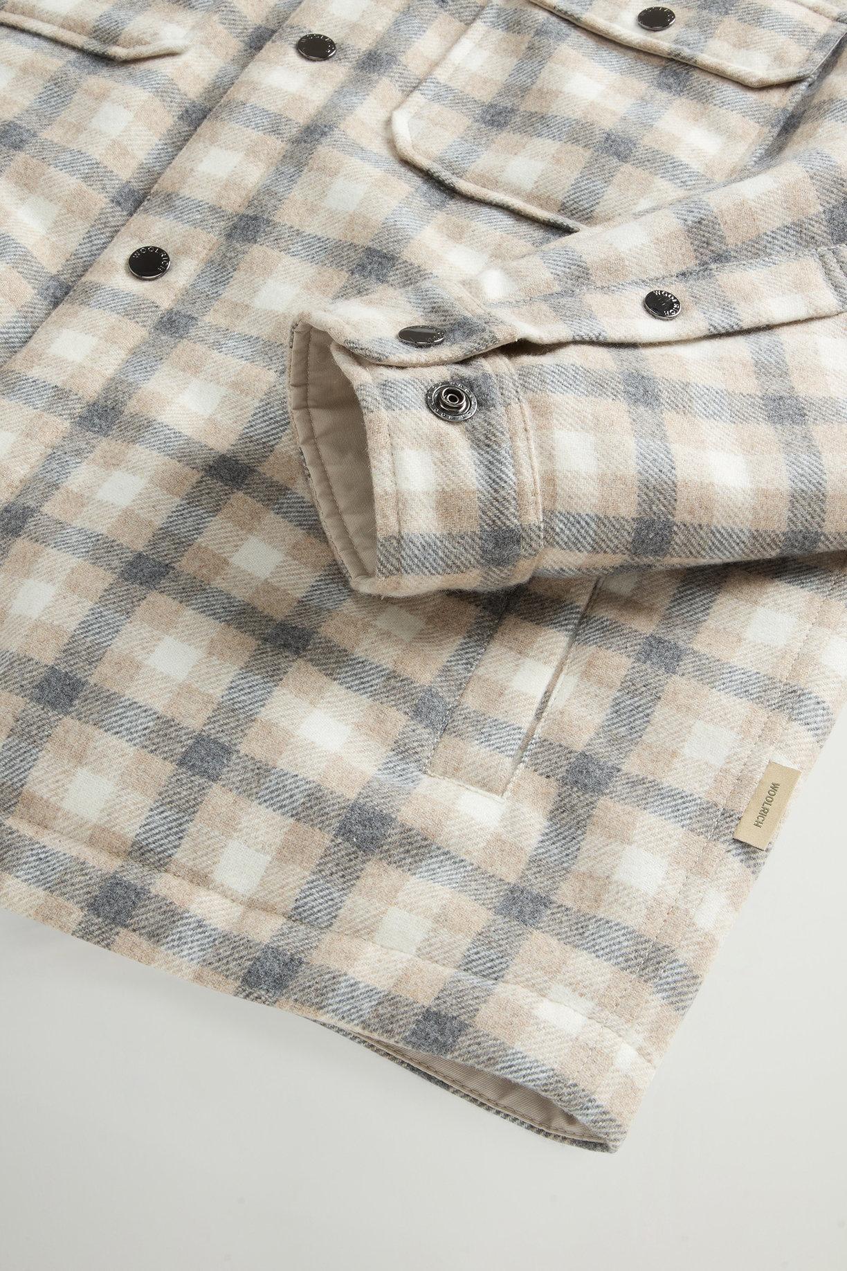 Giacca a camicia Alaskan Check in misto lana italiana riciclata<BR/> CFWOOS2018MRUT3046 8918 WOOLRICH