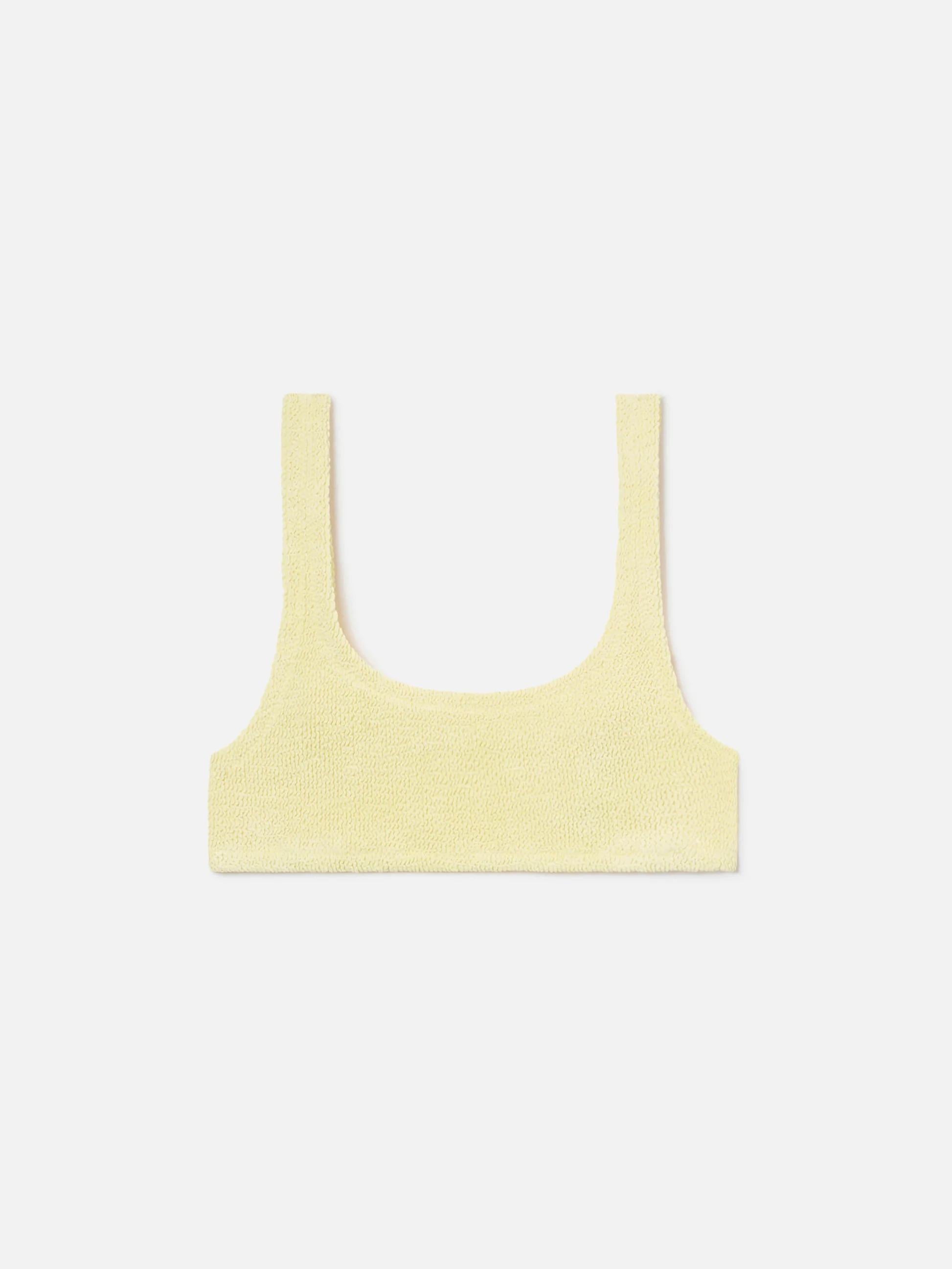 Top bikini Naima bralette in tessuto crinkle giallo NAIM002 02929L MC2 SAINT BARTH