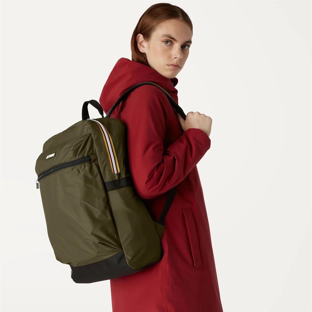LAON<BR/>Zaino da Città Unisex Verde Scuro con Scomparto per Laptop K2116RW WMR K-WAY