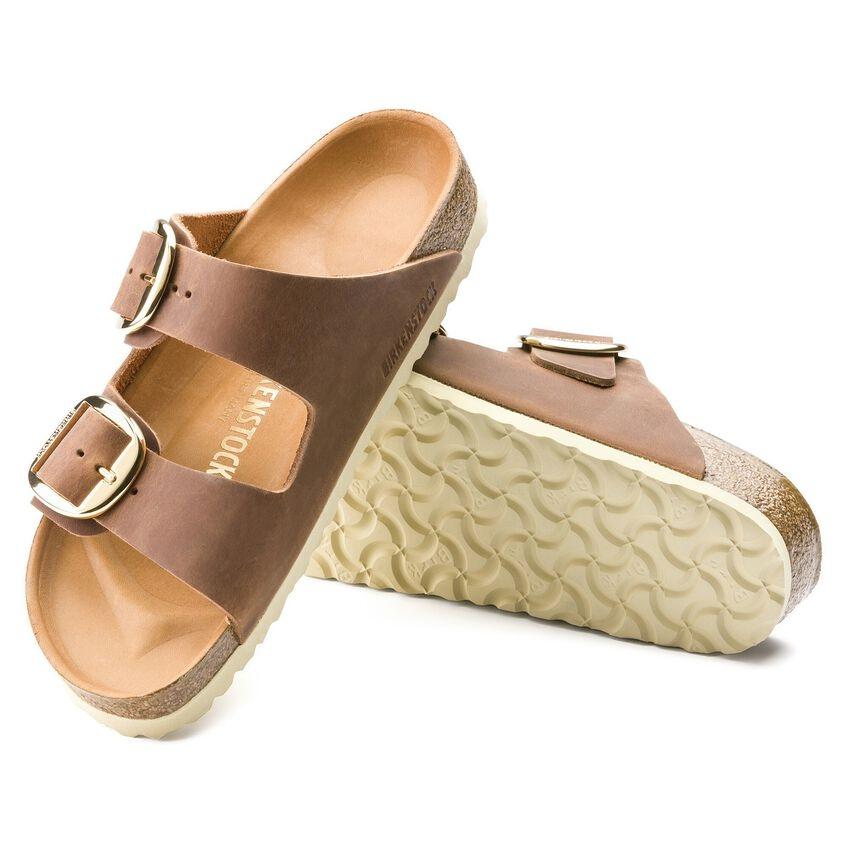 Ciabatta in pelle oleata Arizona Big Buckle 1011073ARIZONA COGNAC BIRKENSTOCK