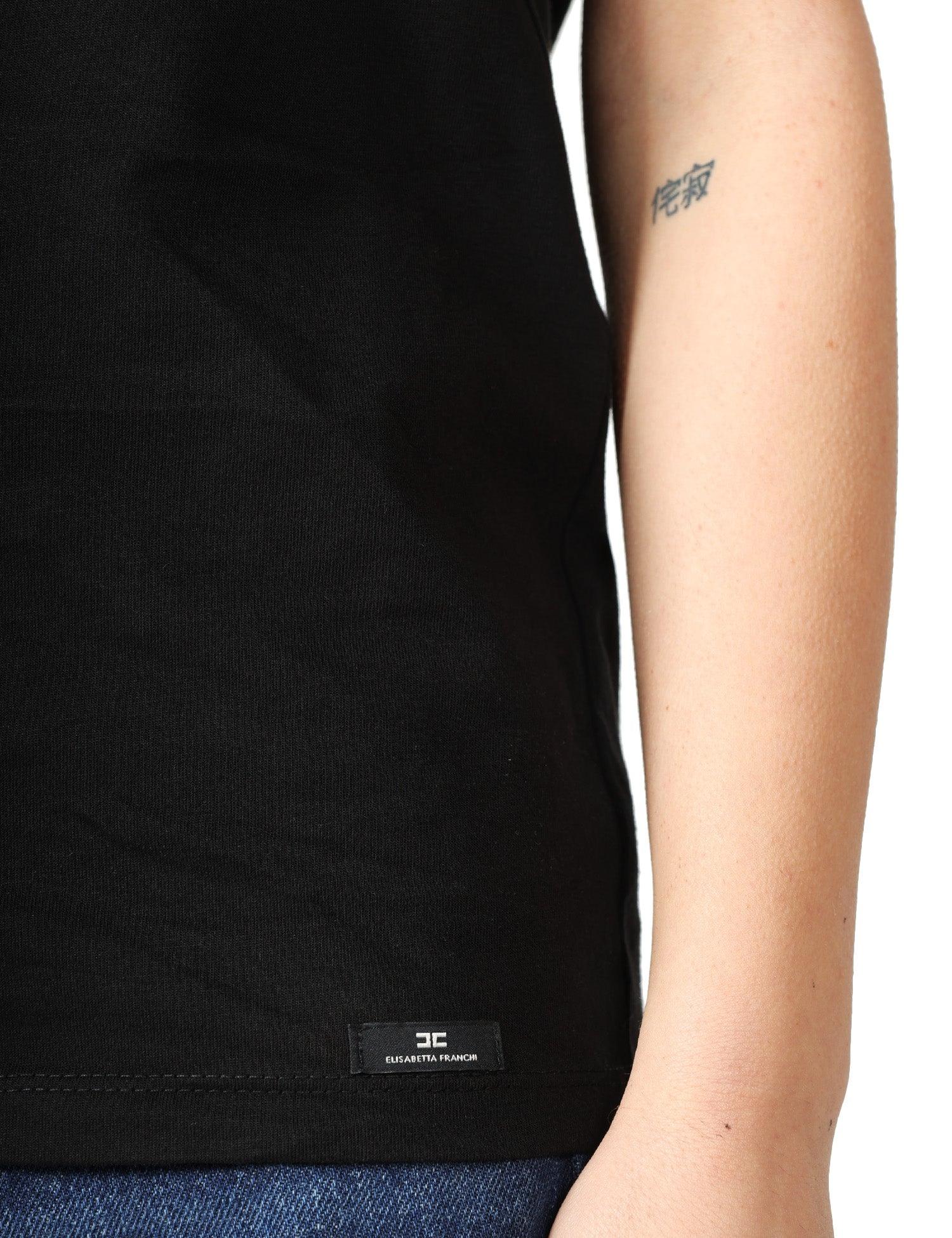 T-shirt smanicata con spalline MA01961E2 110 ELISABETTA FRANCHI