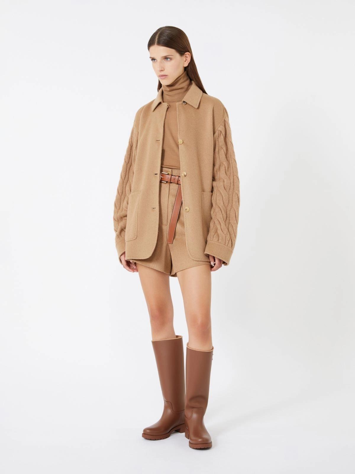 Overshirt in filato di cammello - Cammello<BR/> TACCO 001 MAX MARA