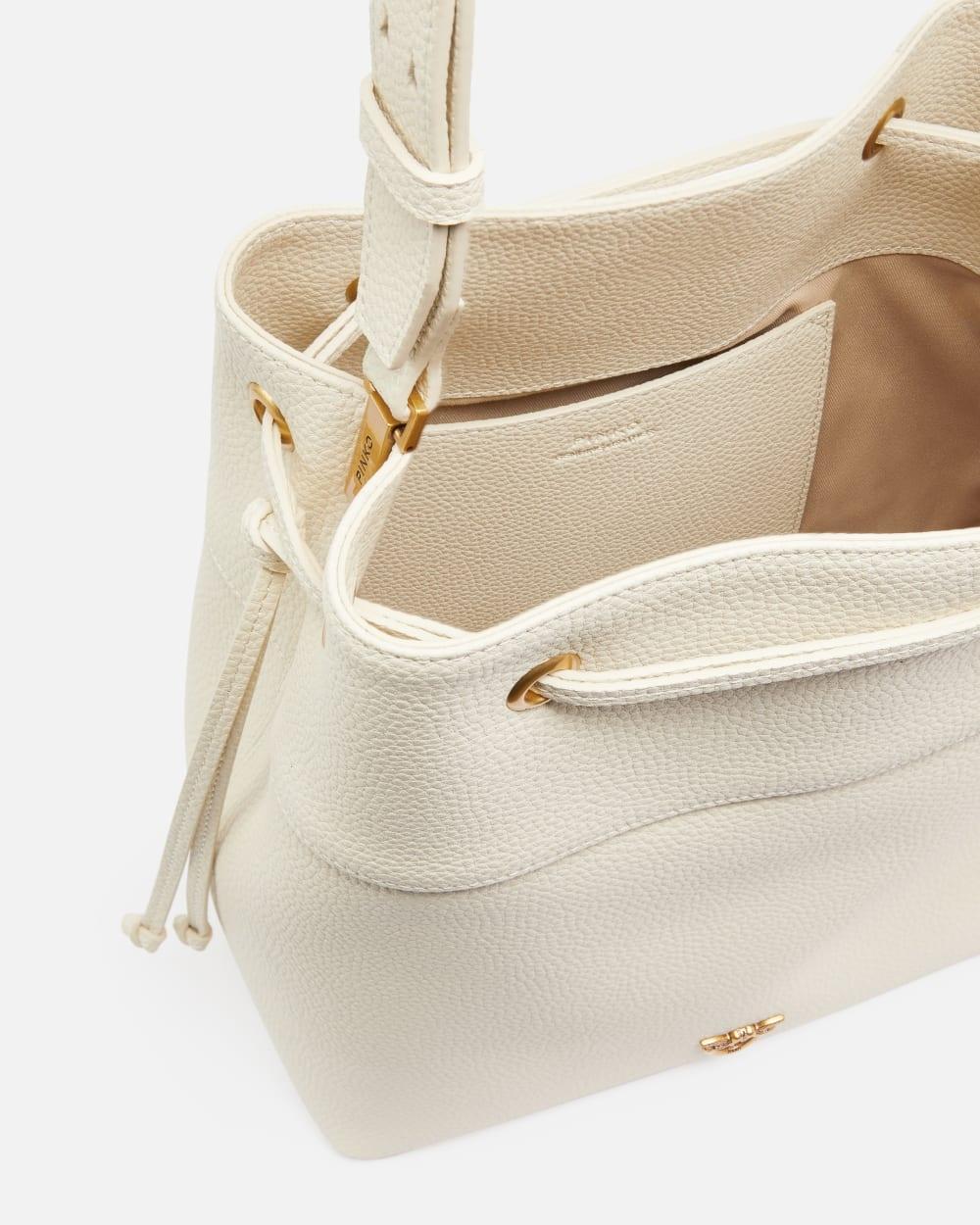 Borsa secchiello in pelle con tracolla