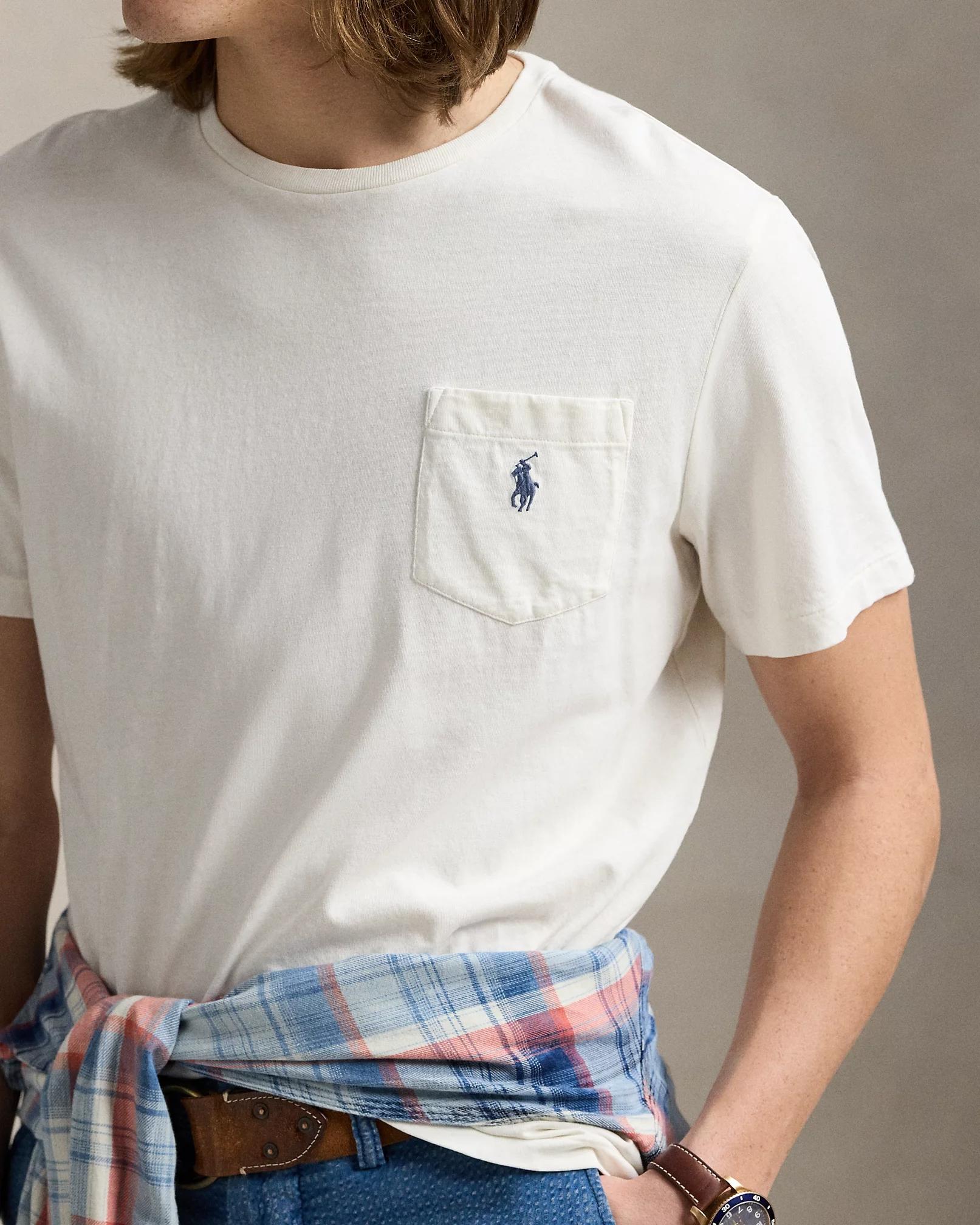 Maglietta standard in cotone e lino