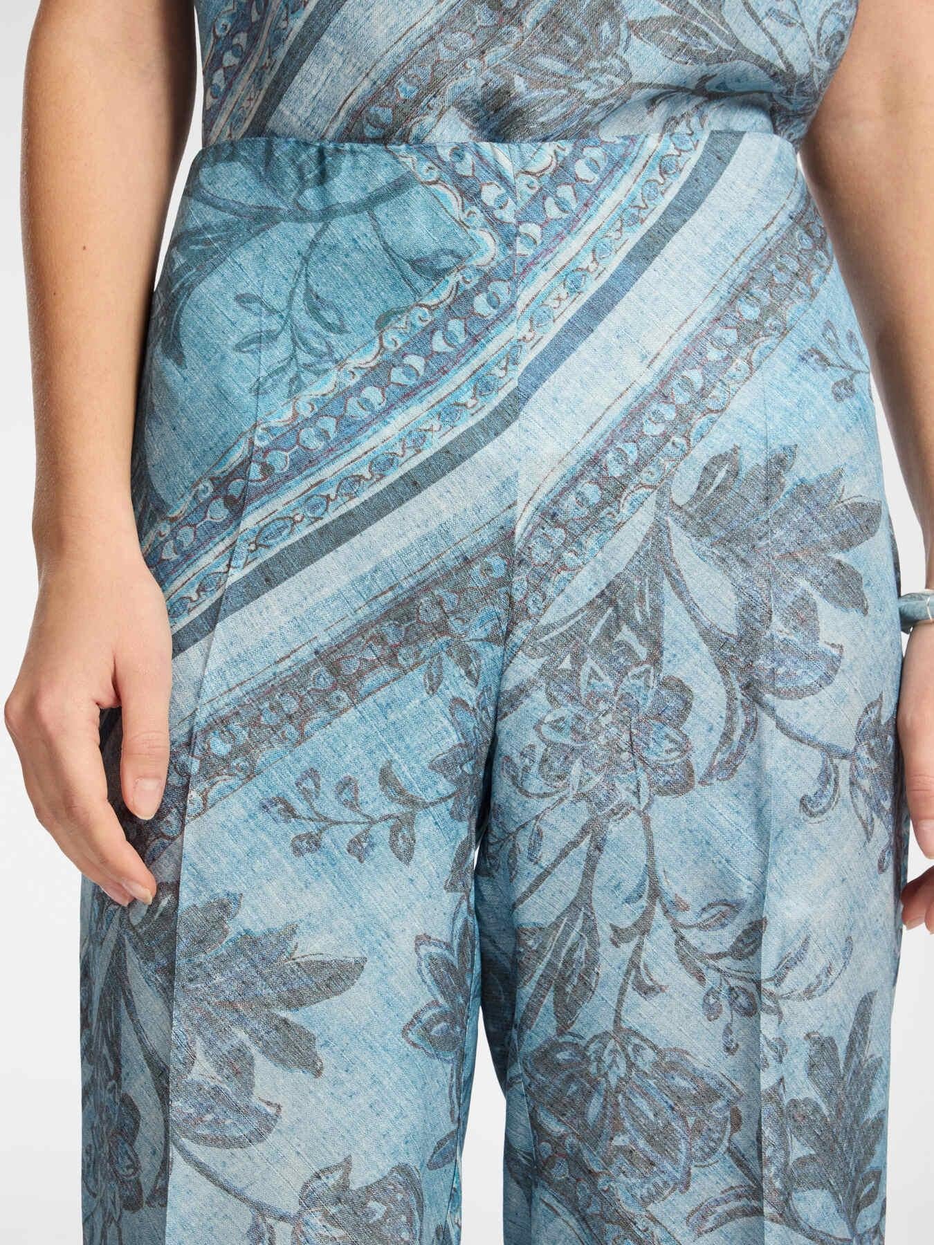 Pantaloni stampati in viscosa<BR/> P001P000487N 01 ELENA MIRO