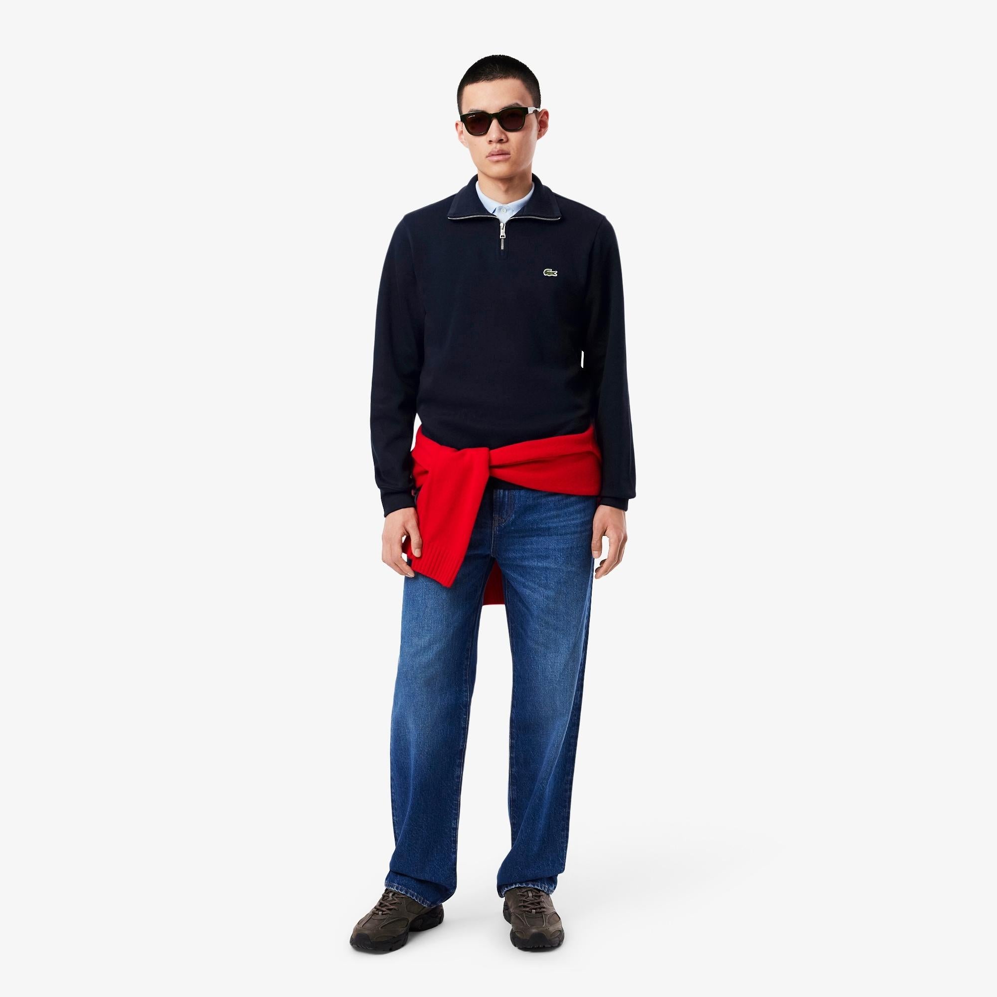 Maglia in cotone a mezza zip SH1927 166 LACOSTE