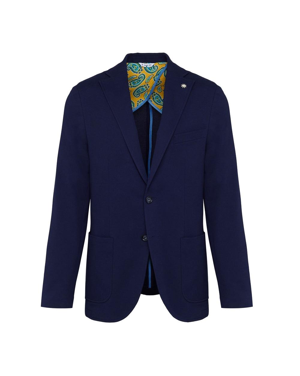 giacca jersey cotone piquet blu<BR/> 3832G2900MC253273 89 MANUEL RITZ