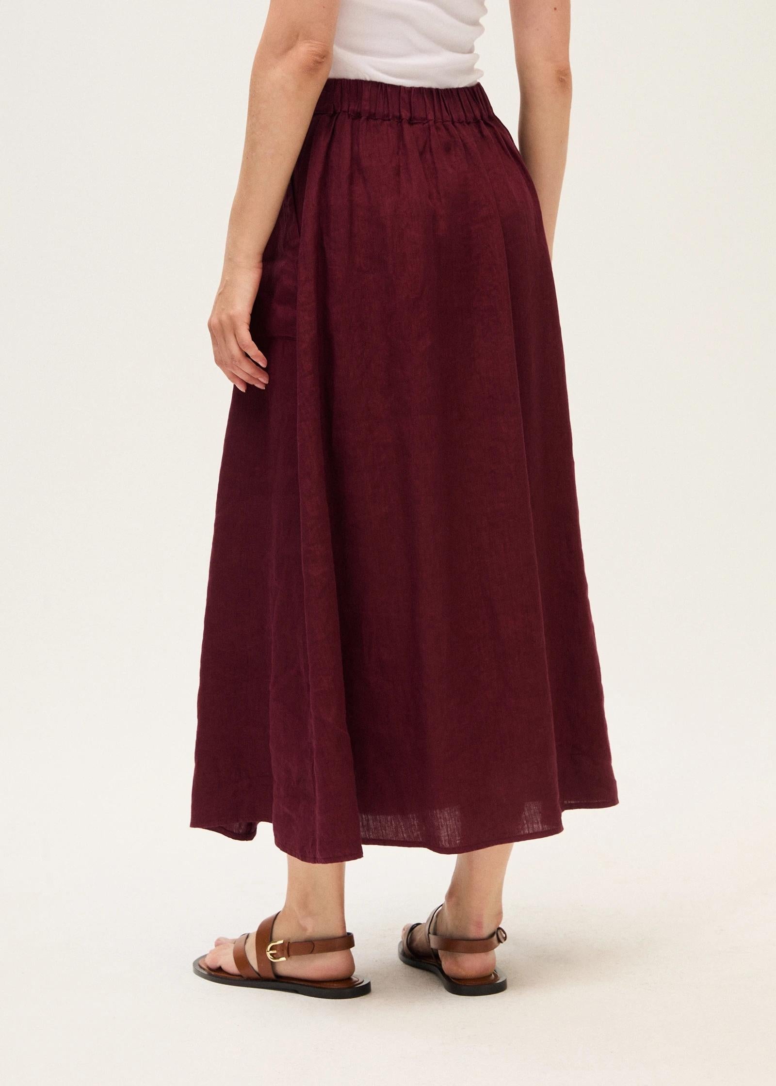 Gonna lunga in lino N1776GA 8000/777 ROSSO 35