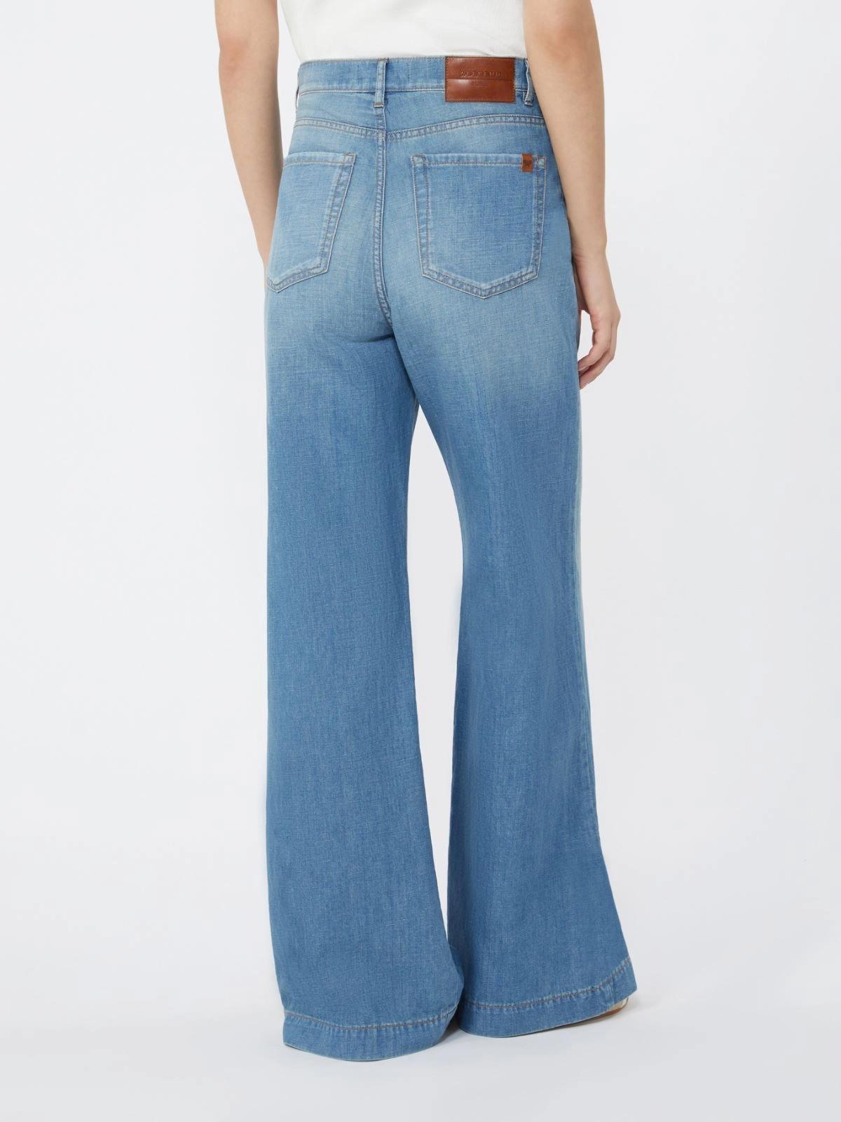 Jeans in denim di cotone e lino - BLU<BR/> WKDLATINO 006 WEEKEND