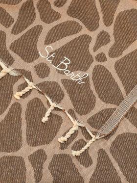 Telo mare Foutas in cotone jacquard con fantasia animalier<BR/> FOUT009 01061L MC2 SAINT BARTH