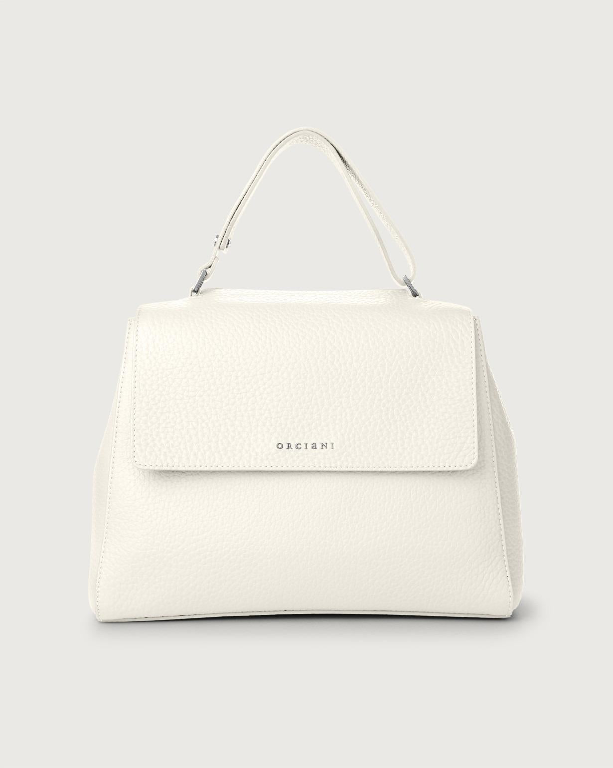 Borsa Sveva Soft Media a spalla in pelle con tracolla BT2006SOF BIANCO ORCIANI